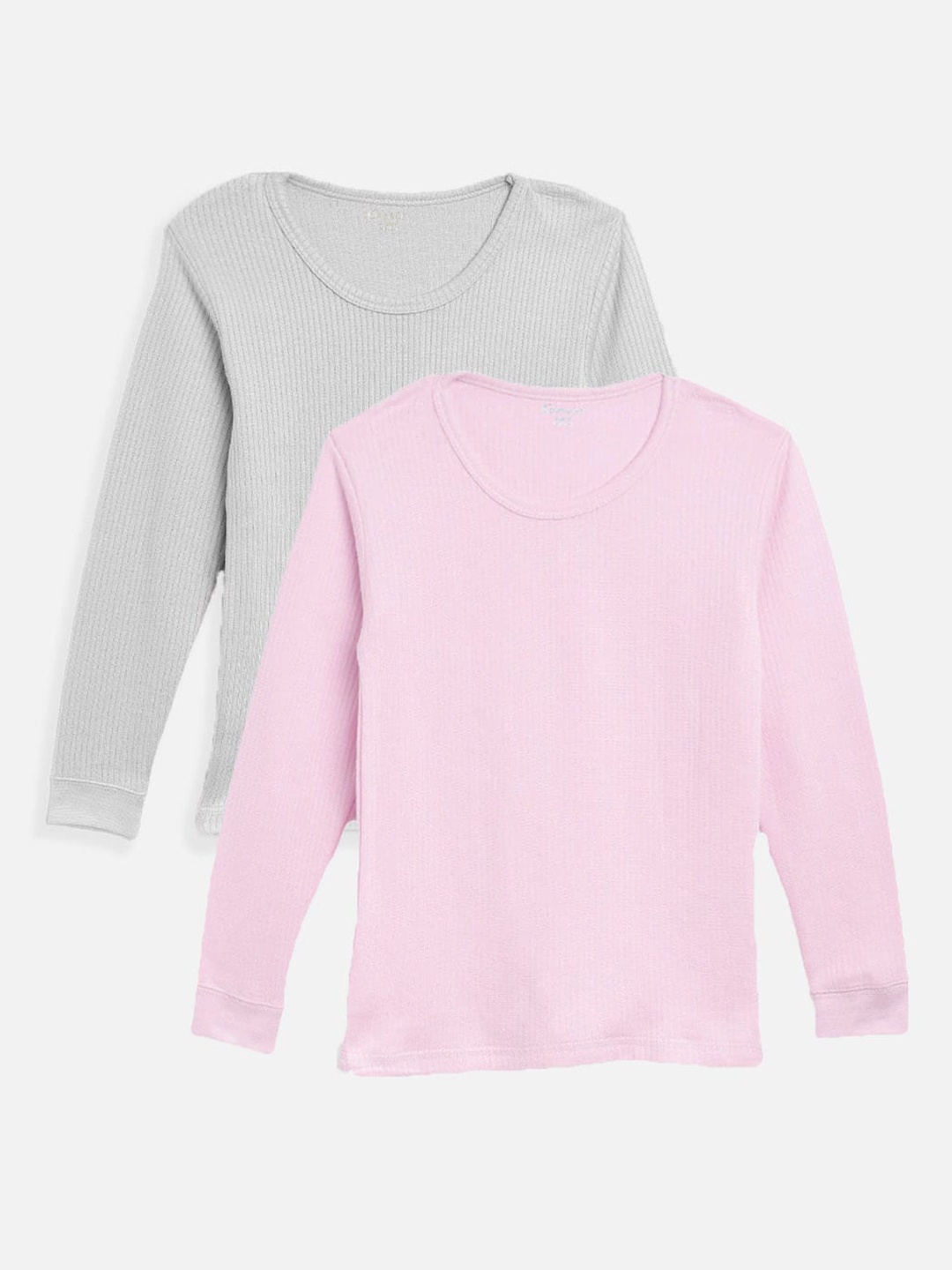 

Kanvin Boys Pack Of 2 Ribbed Thermal Tops, Pink
