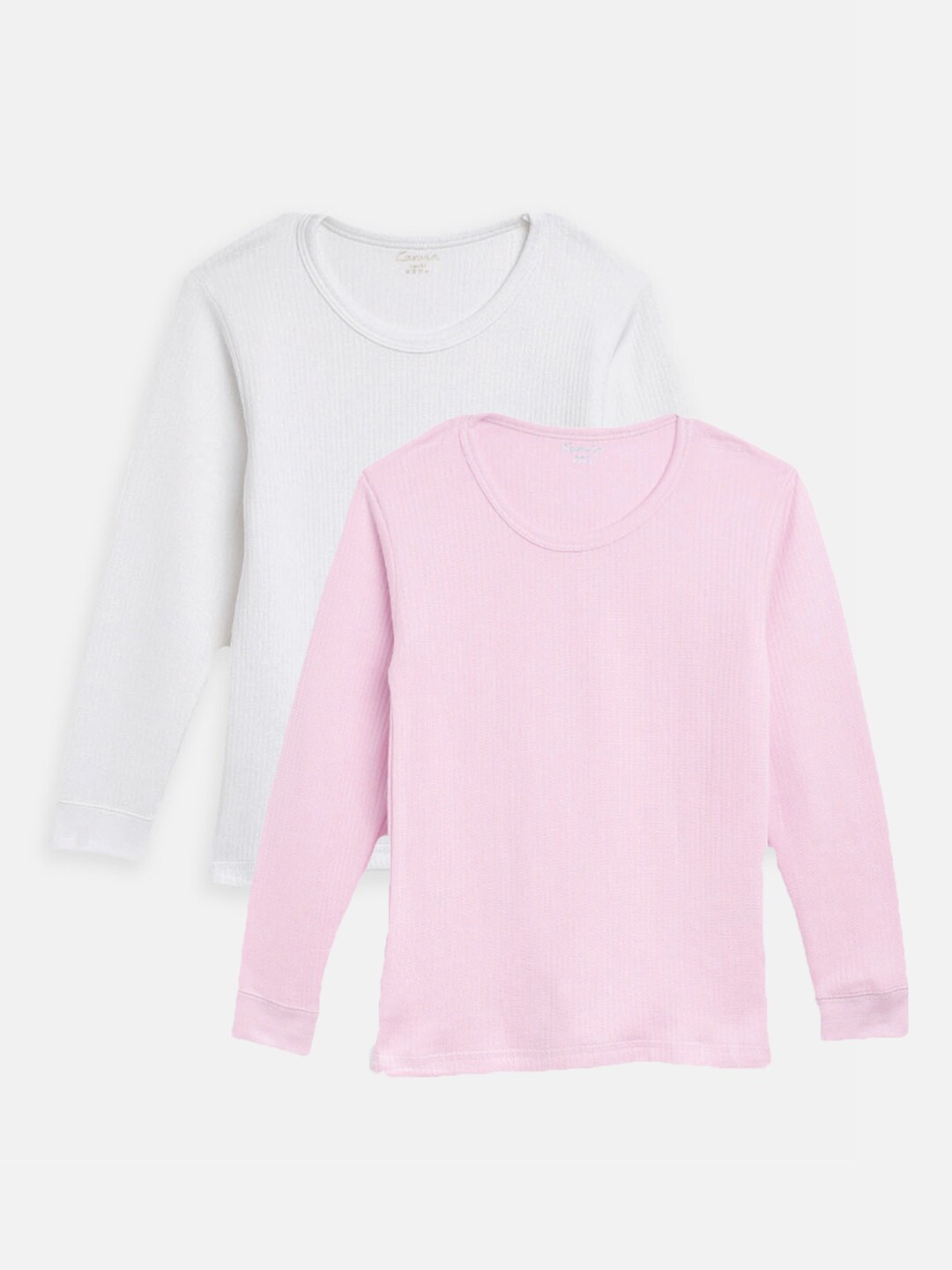 

Kanvin Boys Pack Of 2 Ribbed Thermal Tops, Pink