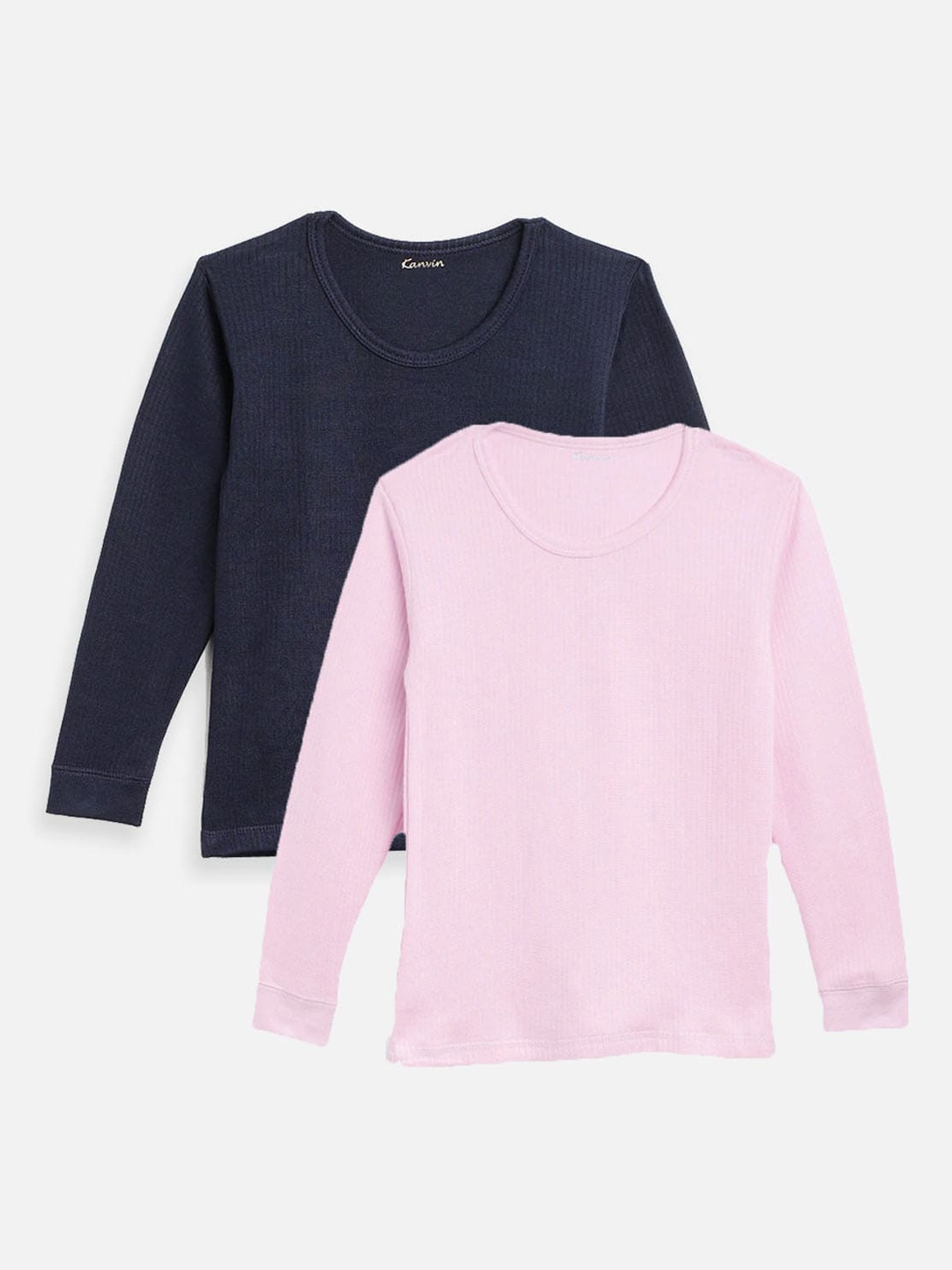

Kanvin Boys Pack Of 2 Ribbed Long-Sleeves Thermal Tops, Pink