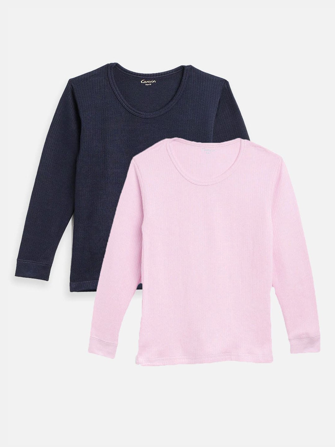 

Kanvin Boys Pack Of 2 Ribbed Long Sleeves Thermal Tops, Pink