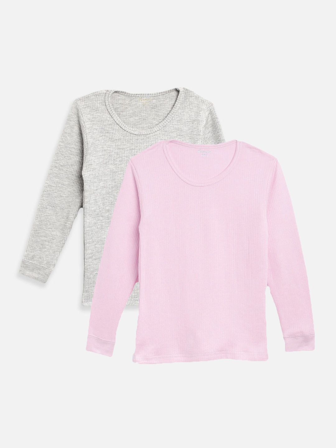 

Kanvin Boys Pack Of 2 Ribbed Long Sleeves Thermal Tops, Pink