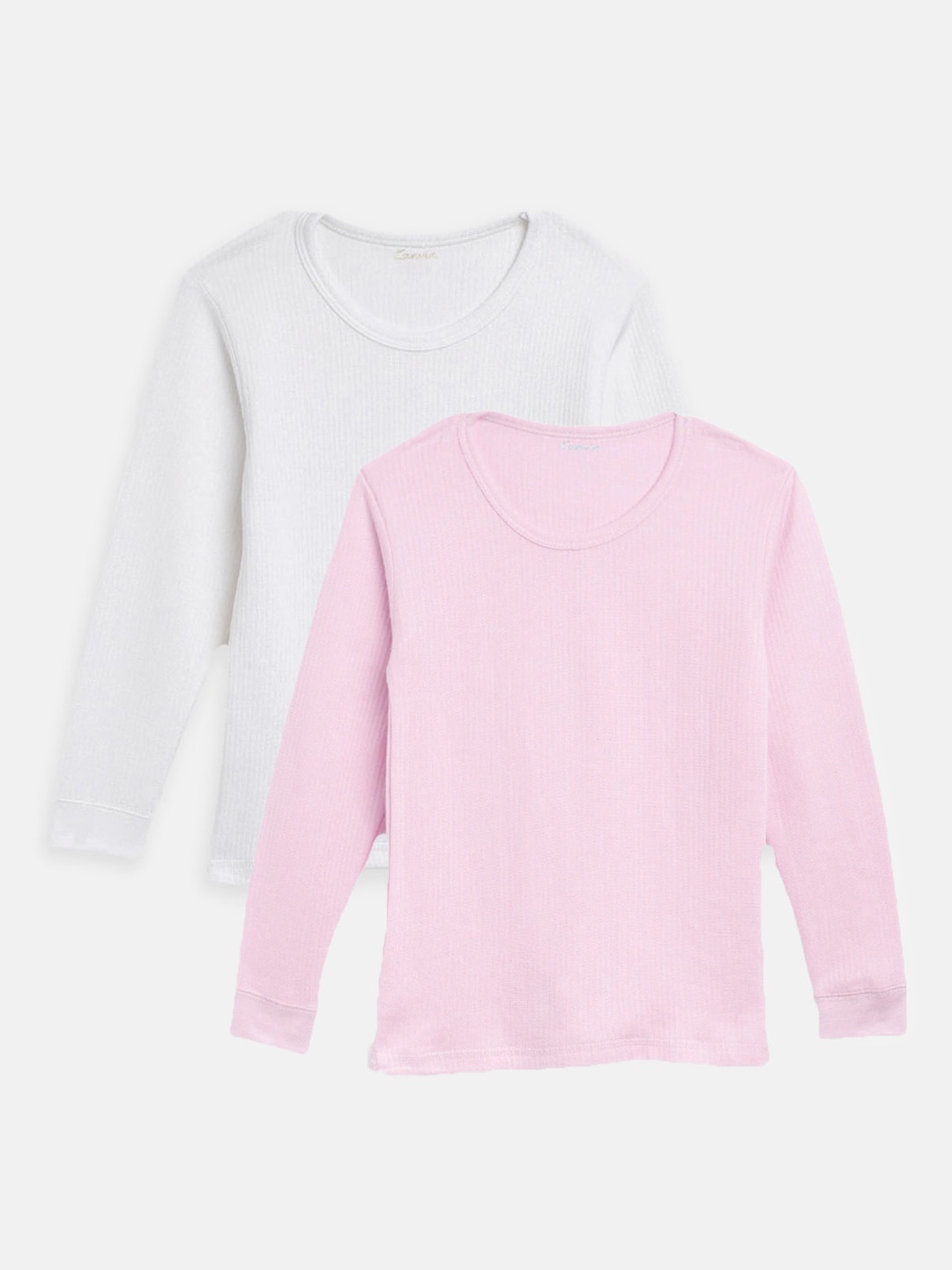 

Kanvin Infants Boys Pack Of 2 Ribbed Long Sleeves Thermal Tops, Pink