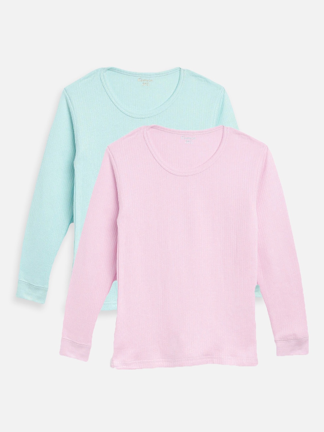 

Kanvin Infants Boys Pack Of 2 Ribbed Long Sleeves Thermal Tops, Pink