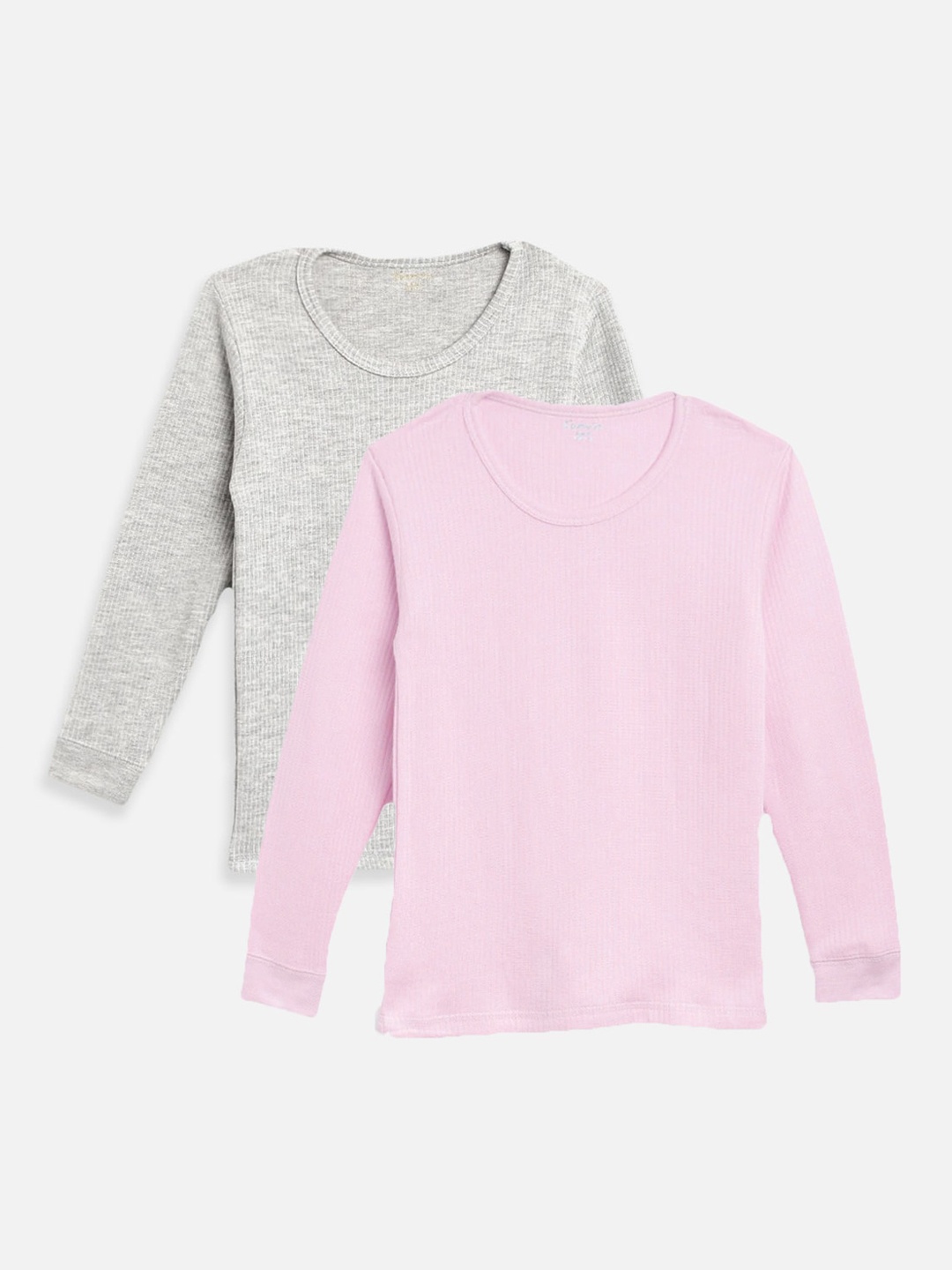 

Kanvin Boys Pack Of 2 Ribbed Long Sleeves Thermal Tops, Pink