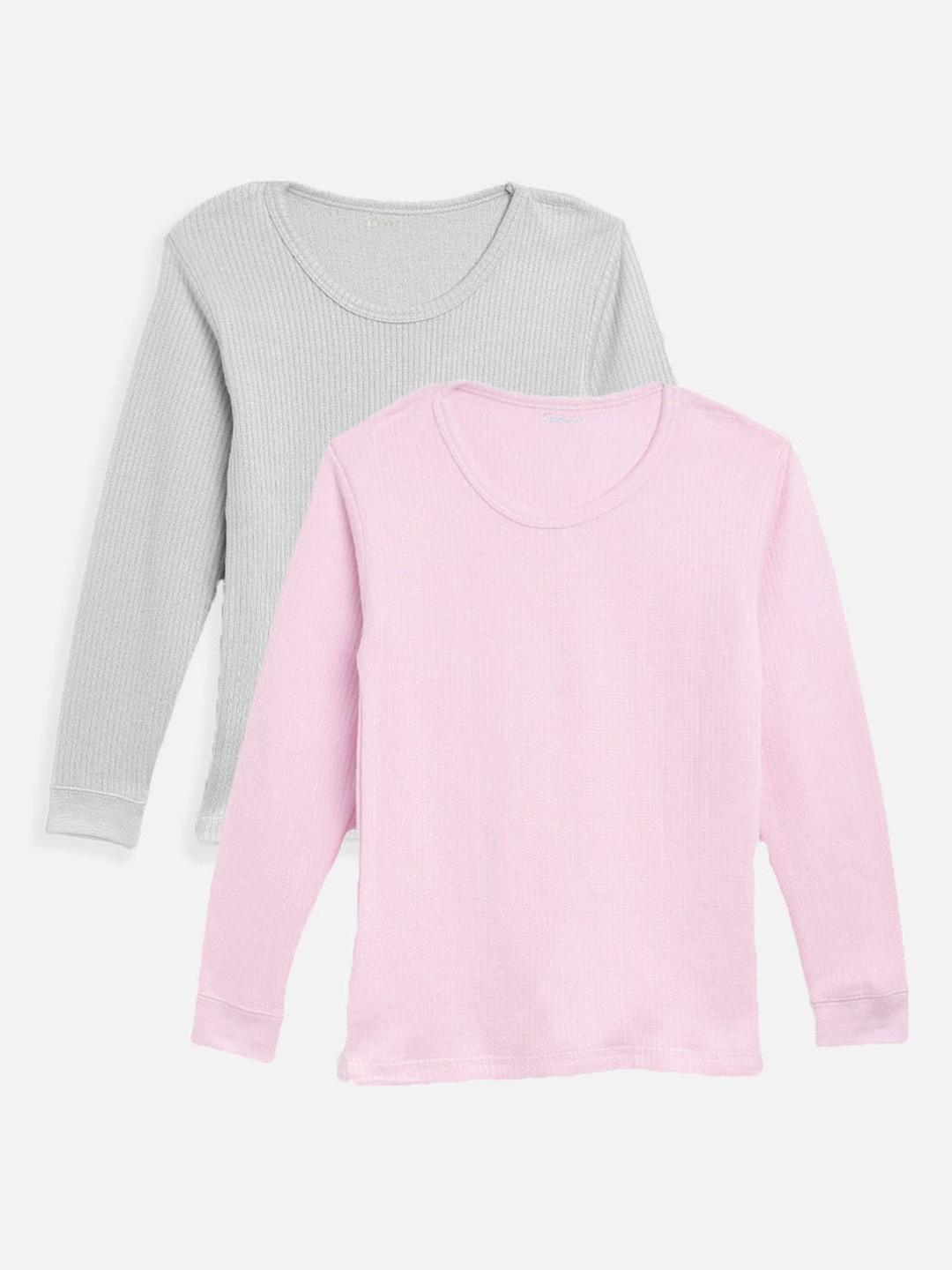 

Kanvin Boys Pack Of 2 Ribbed Long Sleeved Thermal Tops, Pink