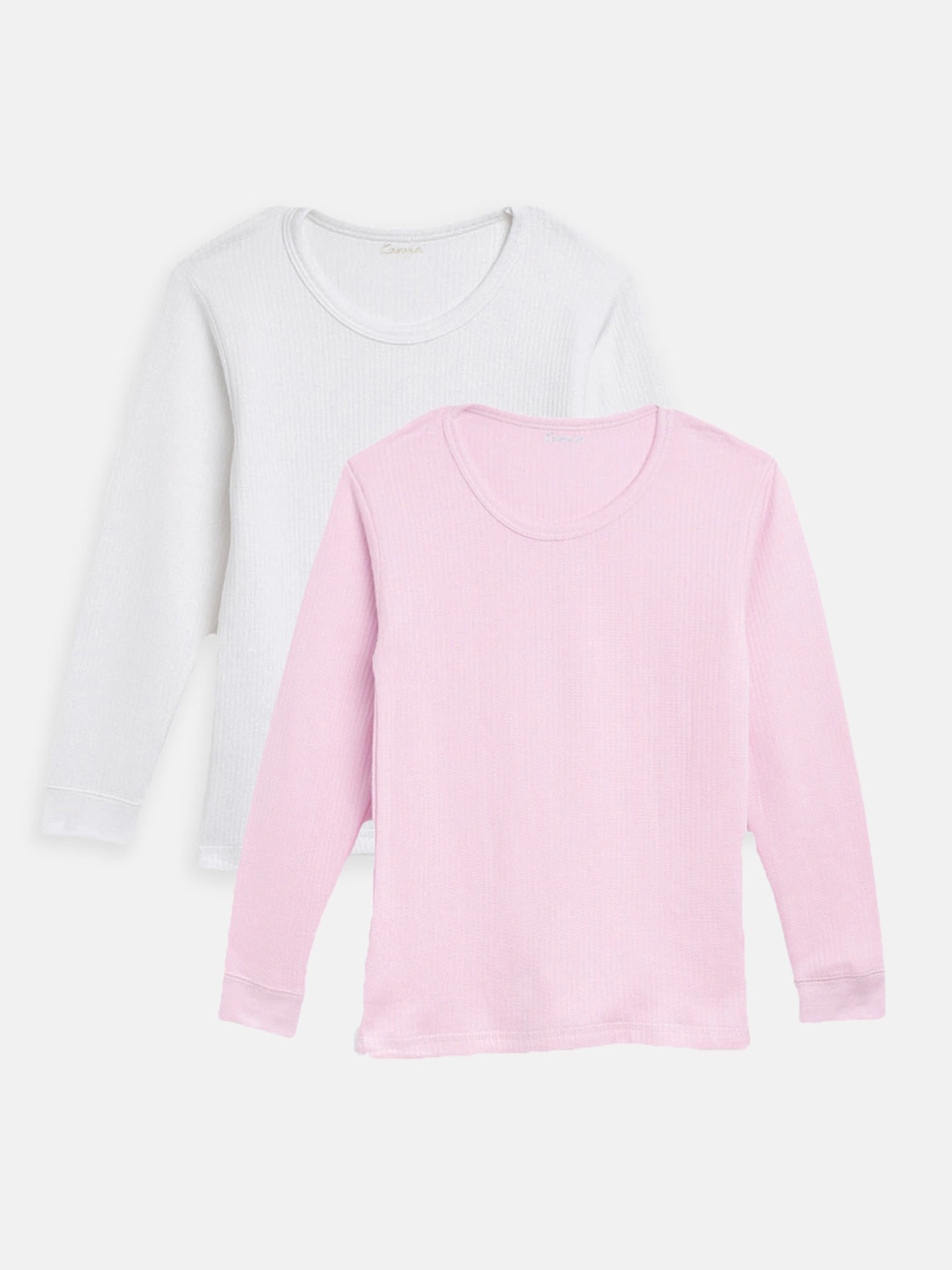 

Kanvin Boys Pack Of 2 Ribbed Long Sleeves Thermal Tops, Pink