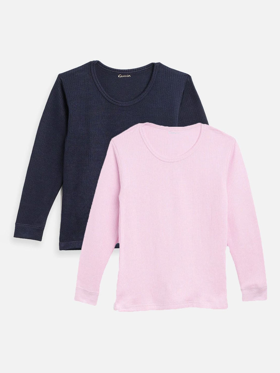 

Kanvin Boys Pack Of 2 Ribbed Long-Sleeves Thermal Tops, Pink
