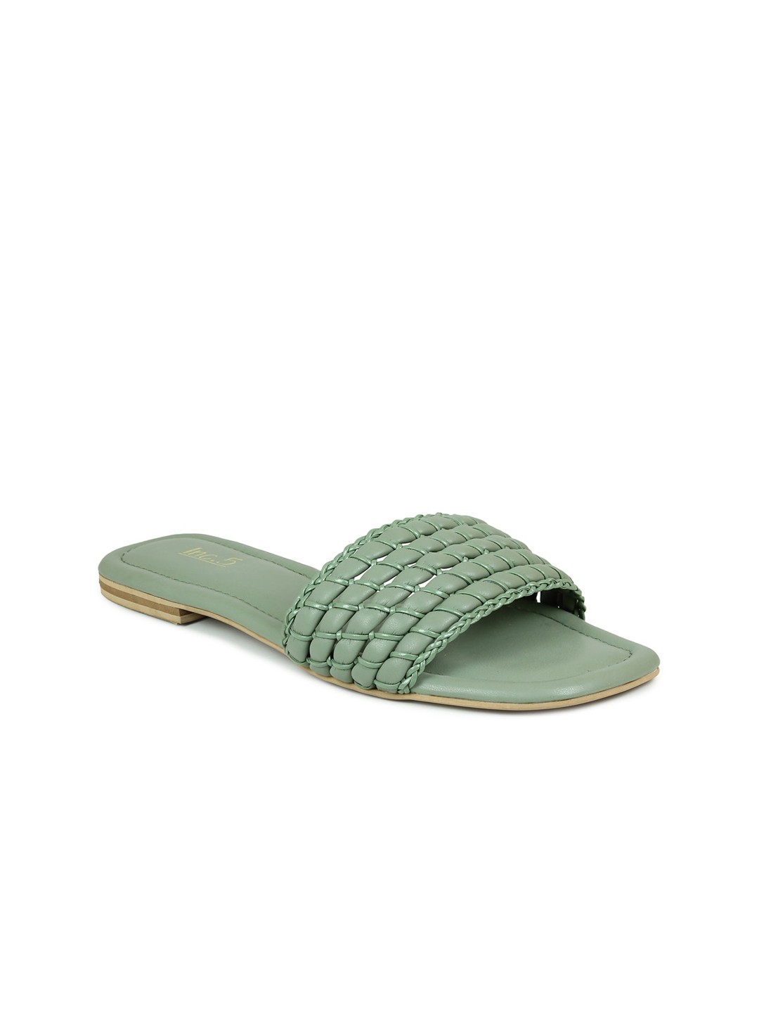 

Inc 5 Women Embellished Open Toe Flats, Green