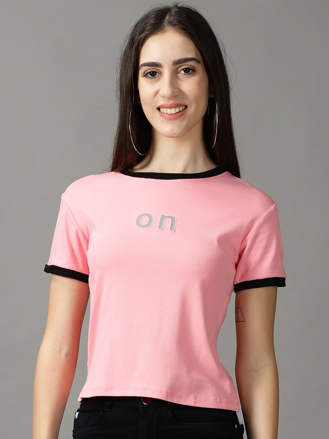 

SHOWOFF Women Typography Printed T-shirt, Pink