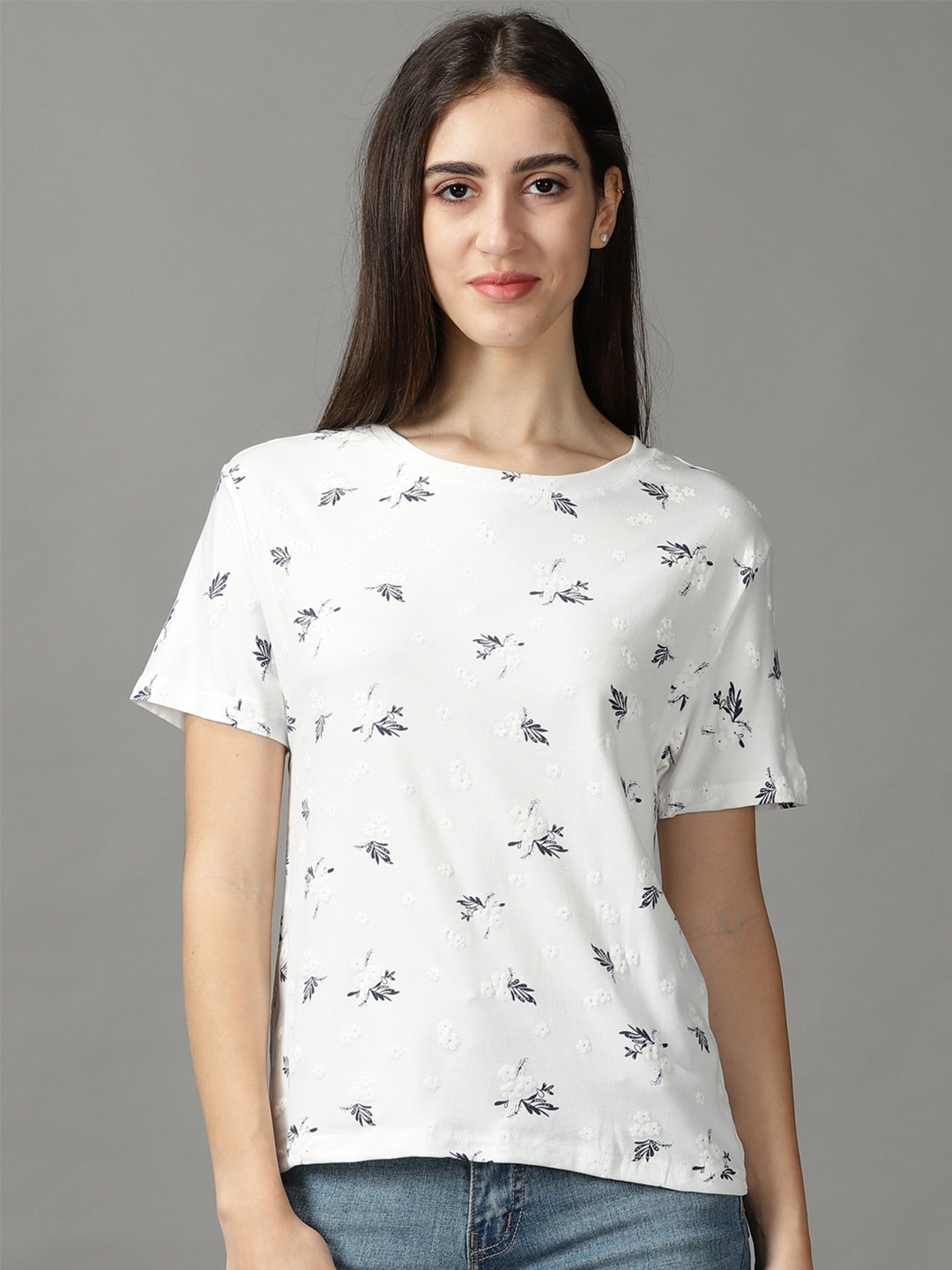 

SHOWOFF Floral Print Top, White