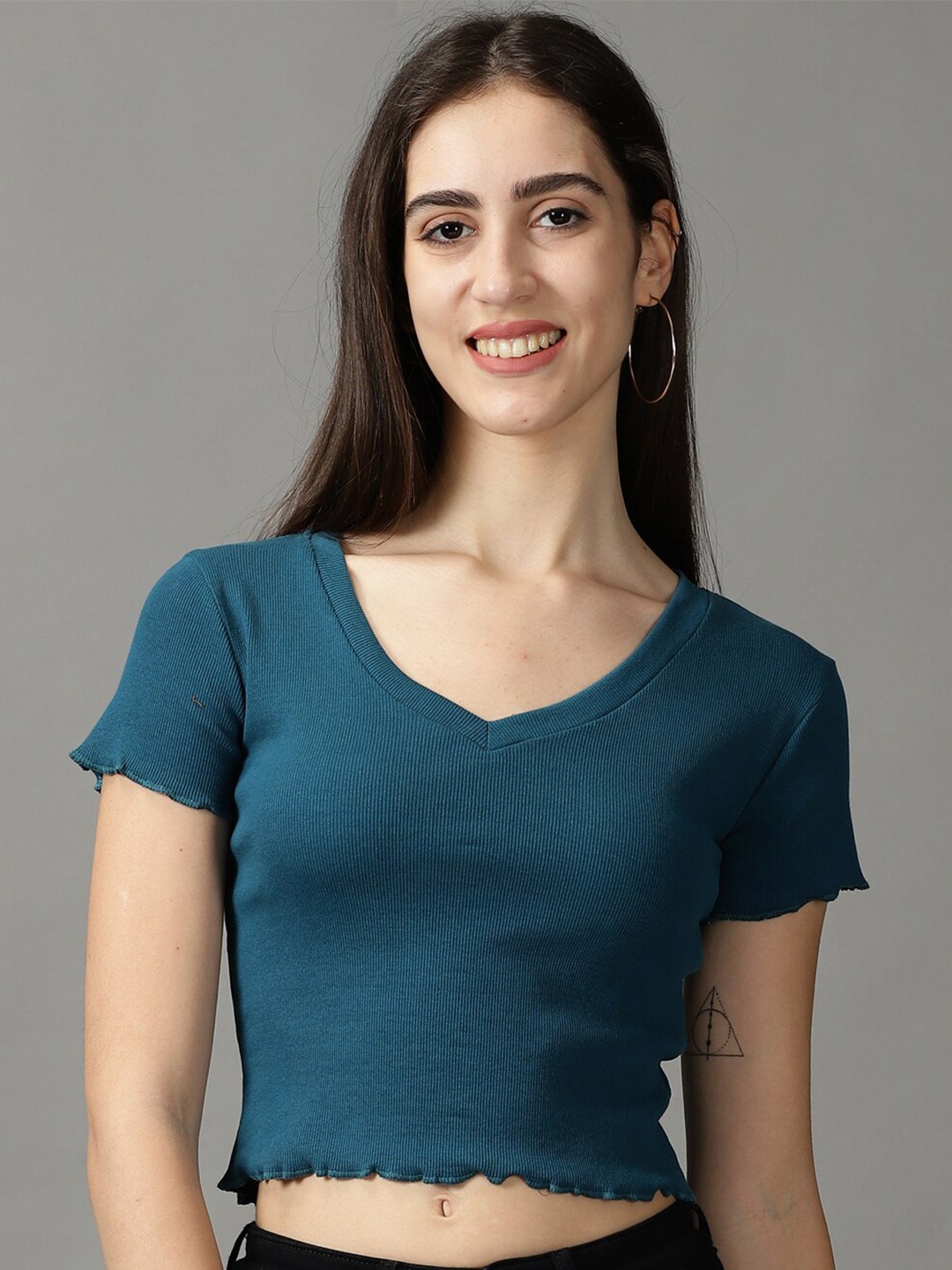 

SHOWOFF Women Crop Top, Teal