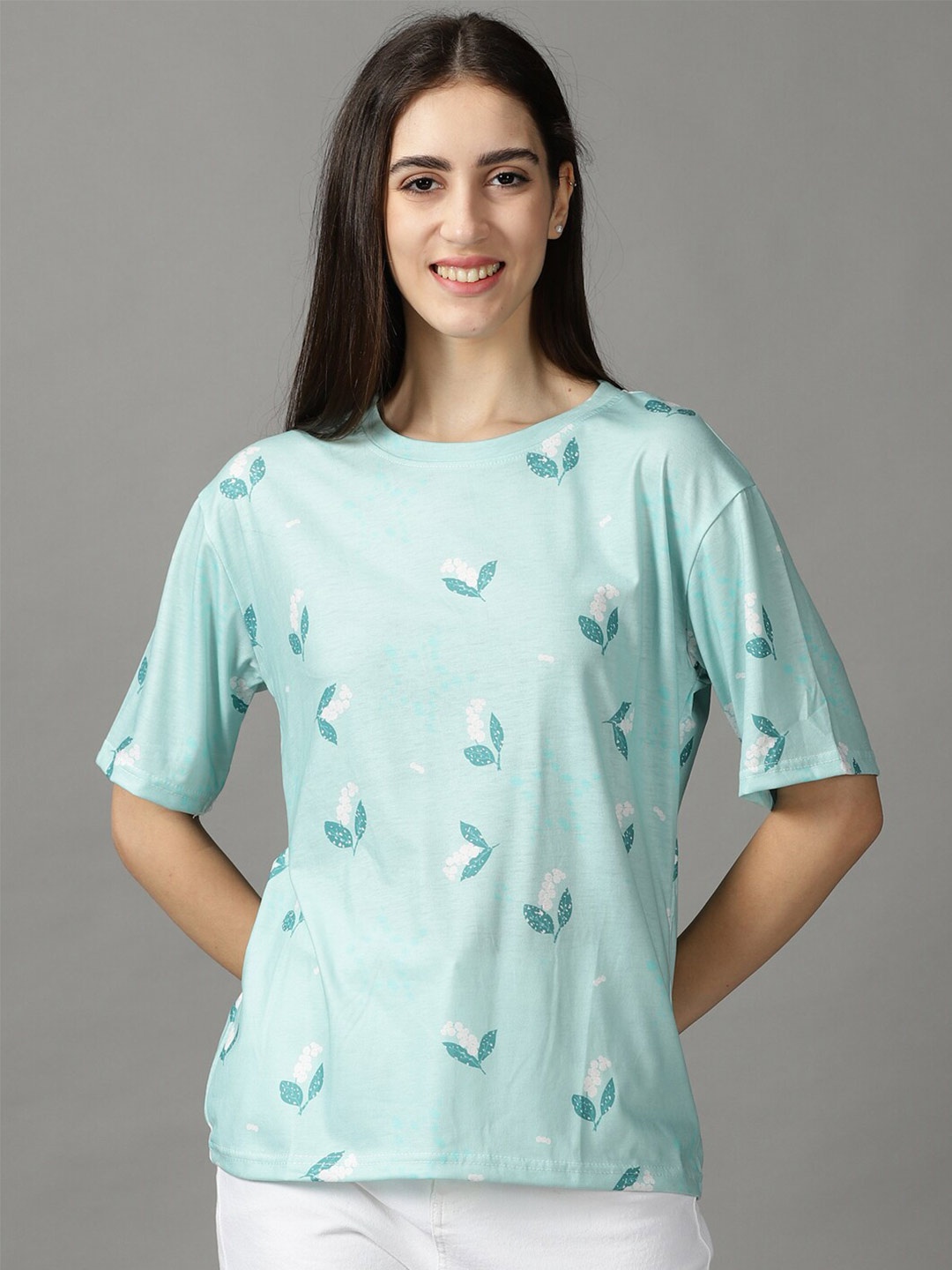 

SHOWOFF Printed Regular Top, Sea green