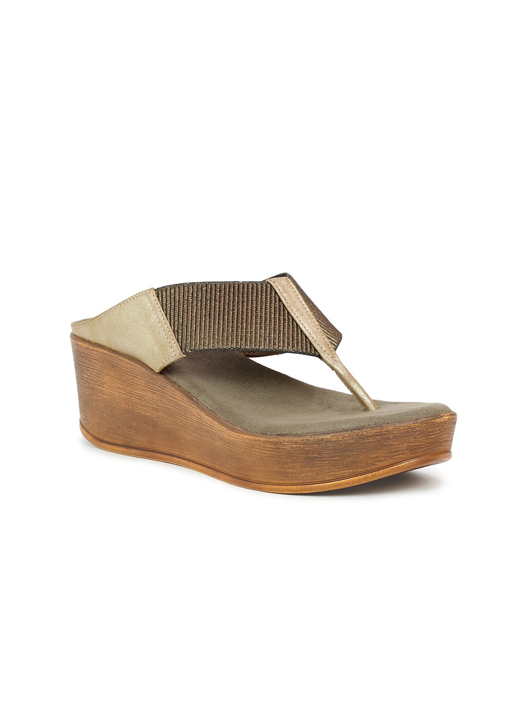 

Inc 5 Gold-Toned Thong Wedge Sandals