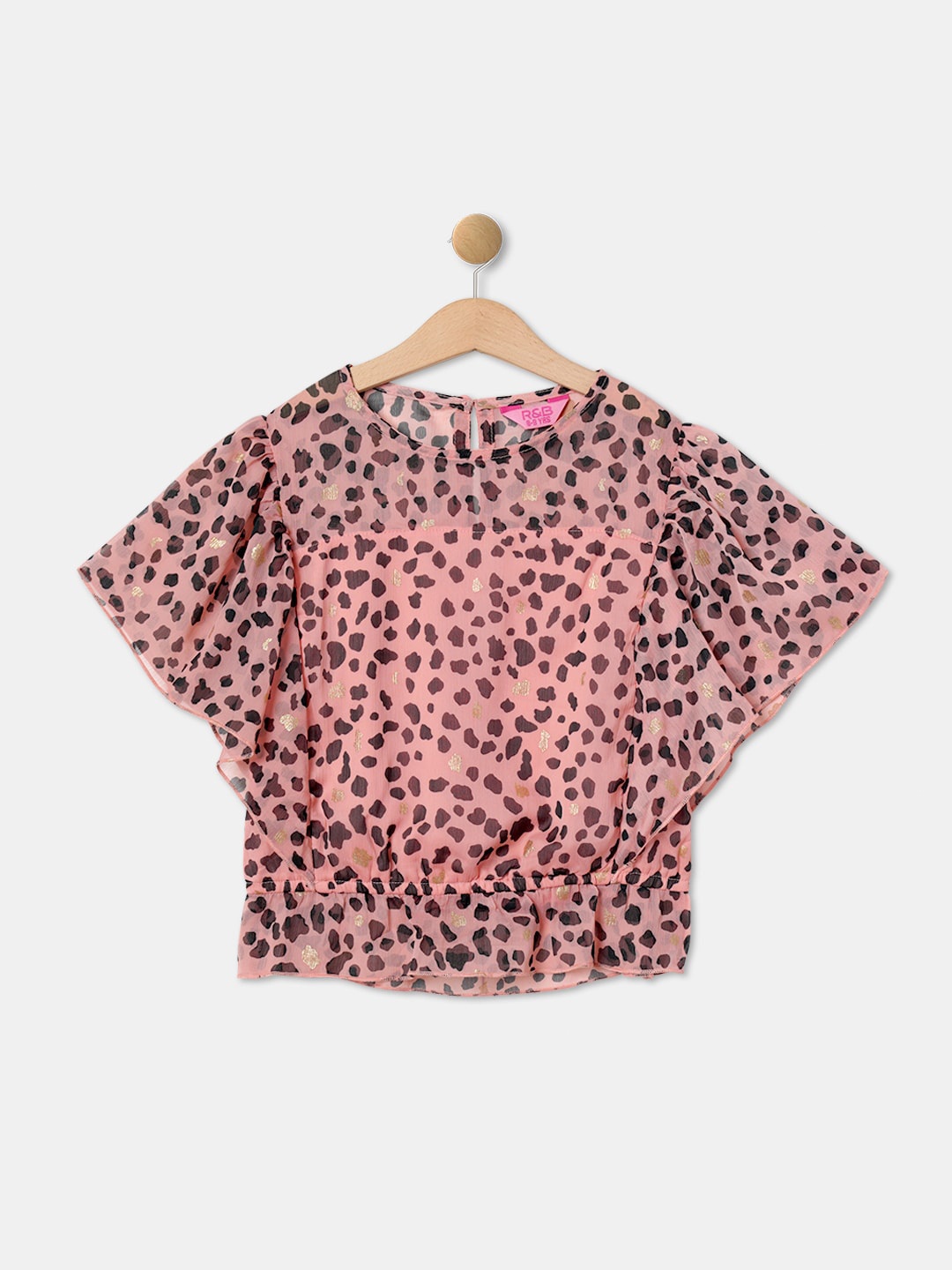 

R&B Printed Round Neck Pure Cotton Top, Pink