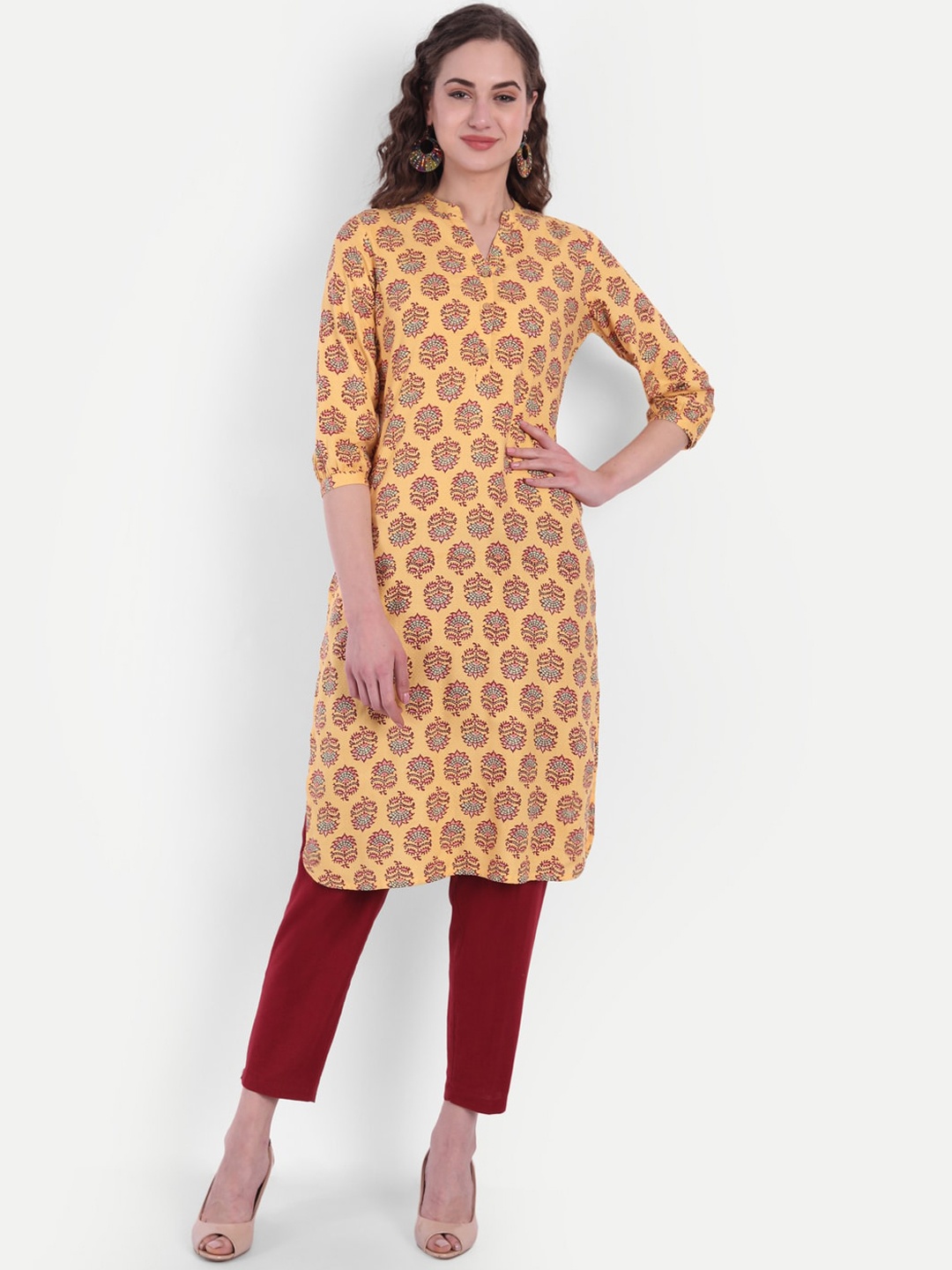 

SUTI Ethnic Motifs Printed Kurta, Yellow