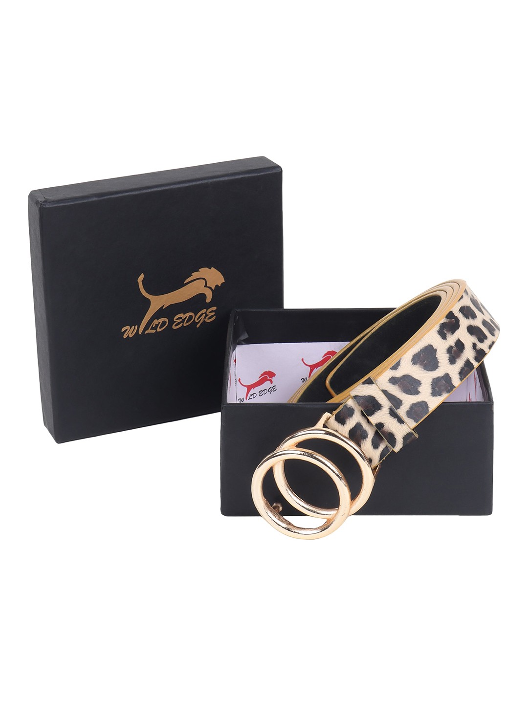 

WILD EDGE Printed Push Pin Belt, Cream