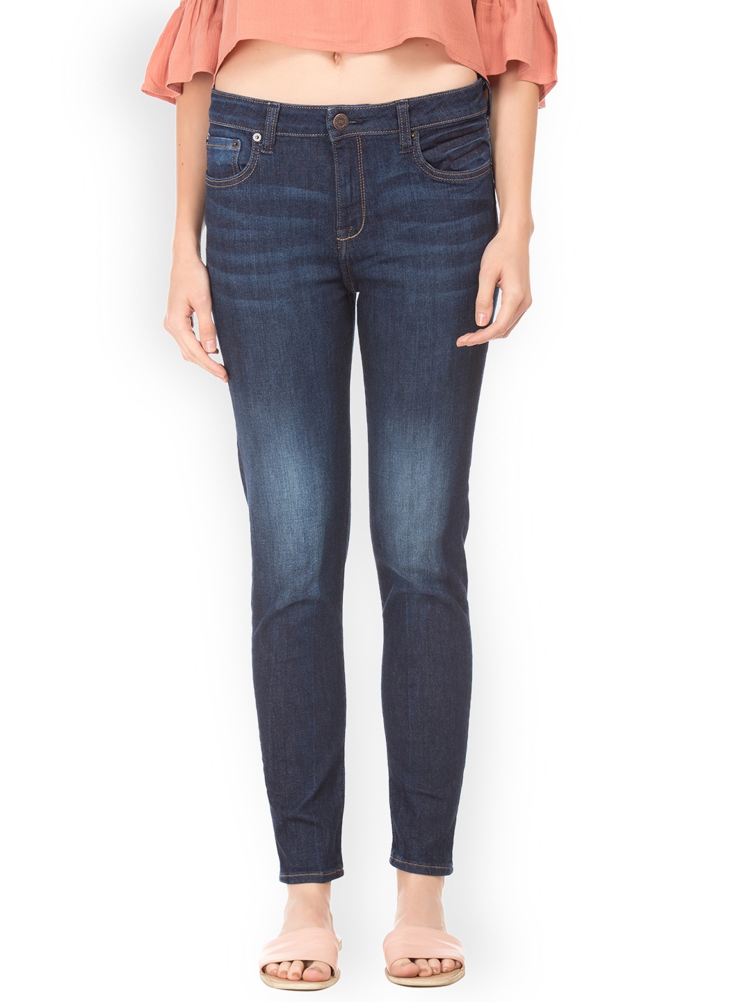 

Aeropostale Women Blue Skinny Fit Mid-Rise Clean Look Stretchable Jeans