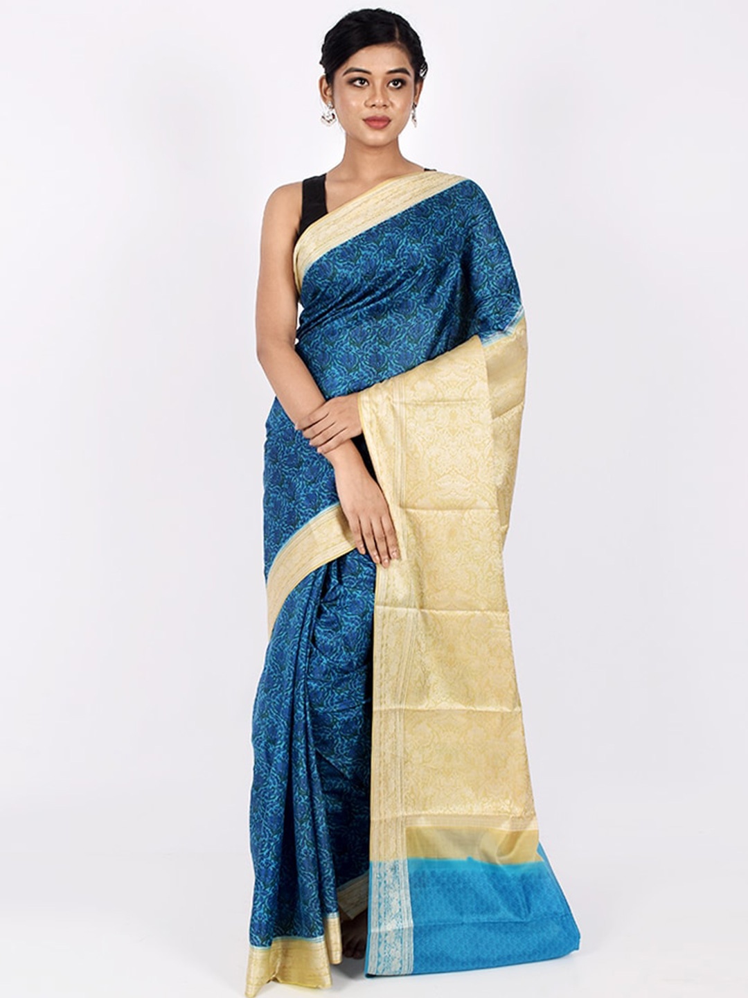 

AllSilks Blue & Beige Pure Silk Saree