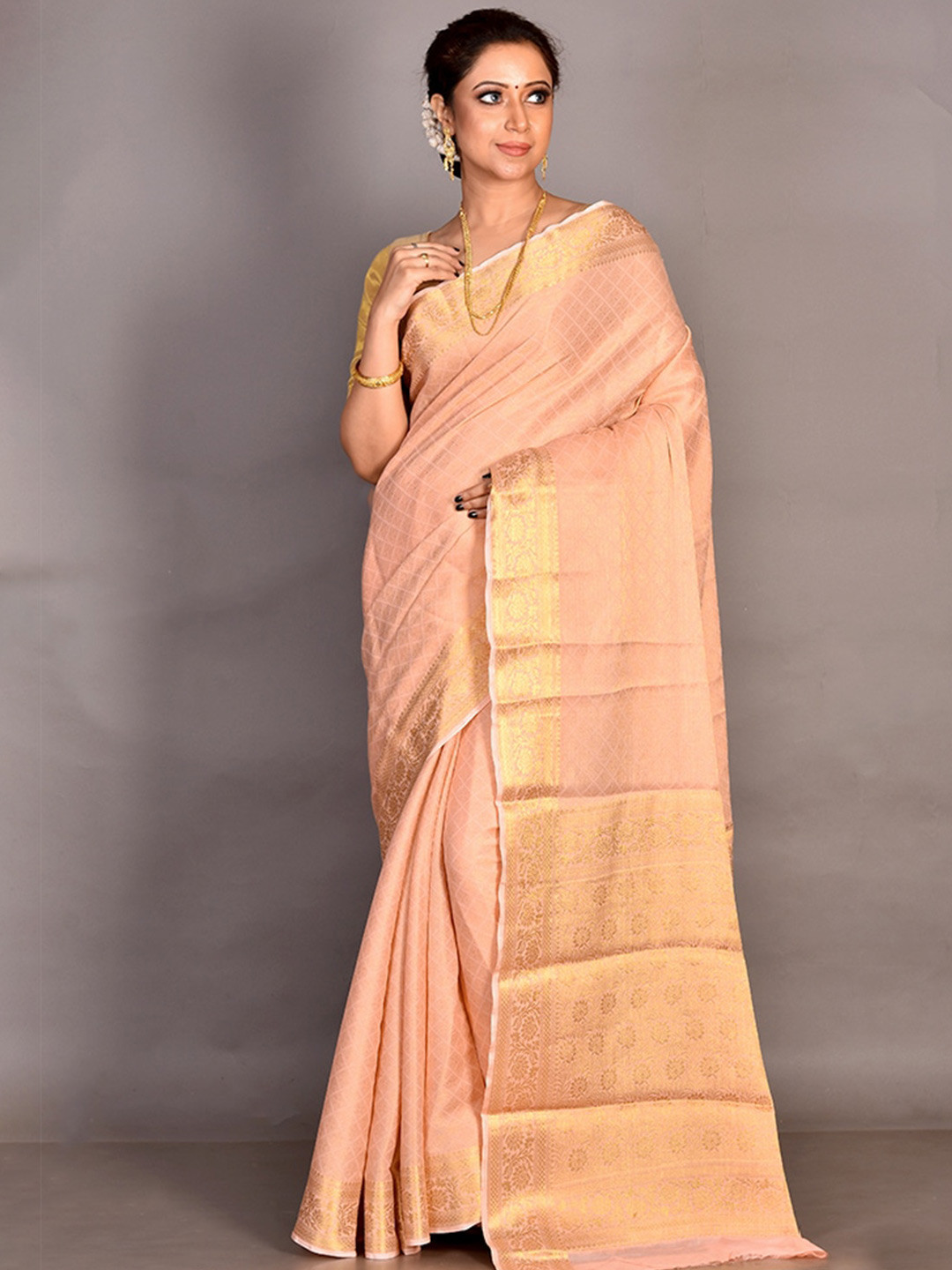 

AllSilks Woven Design Zari Saree, Pink
