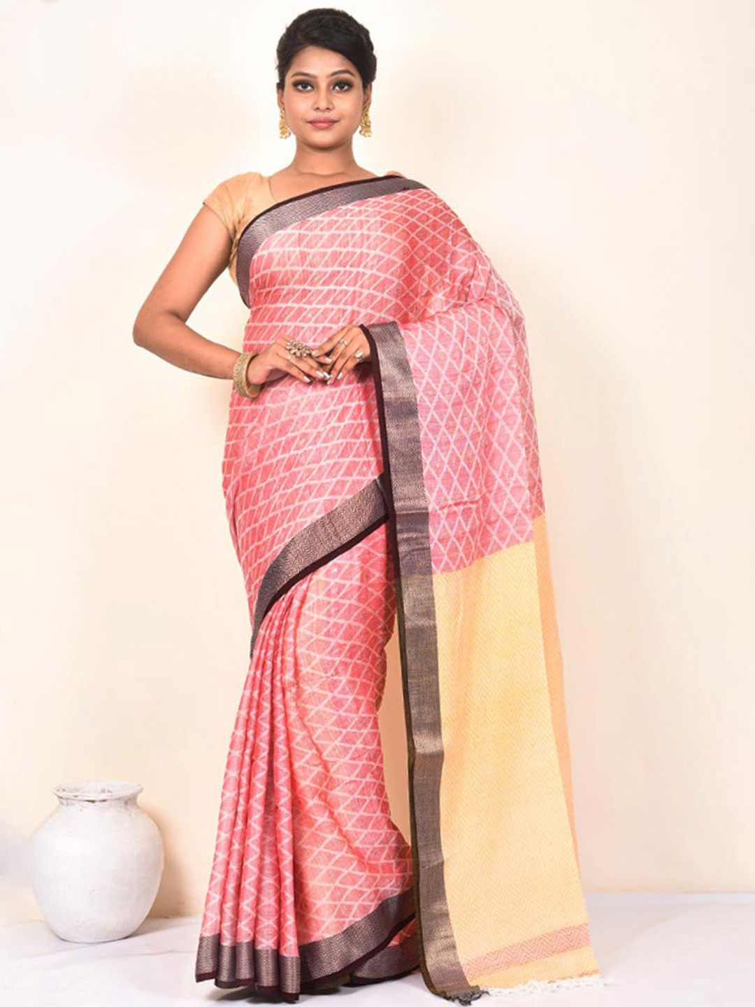 

AllSilks Pure Cotton Saree, Yellow