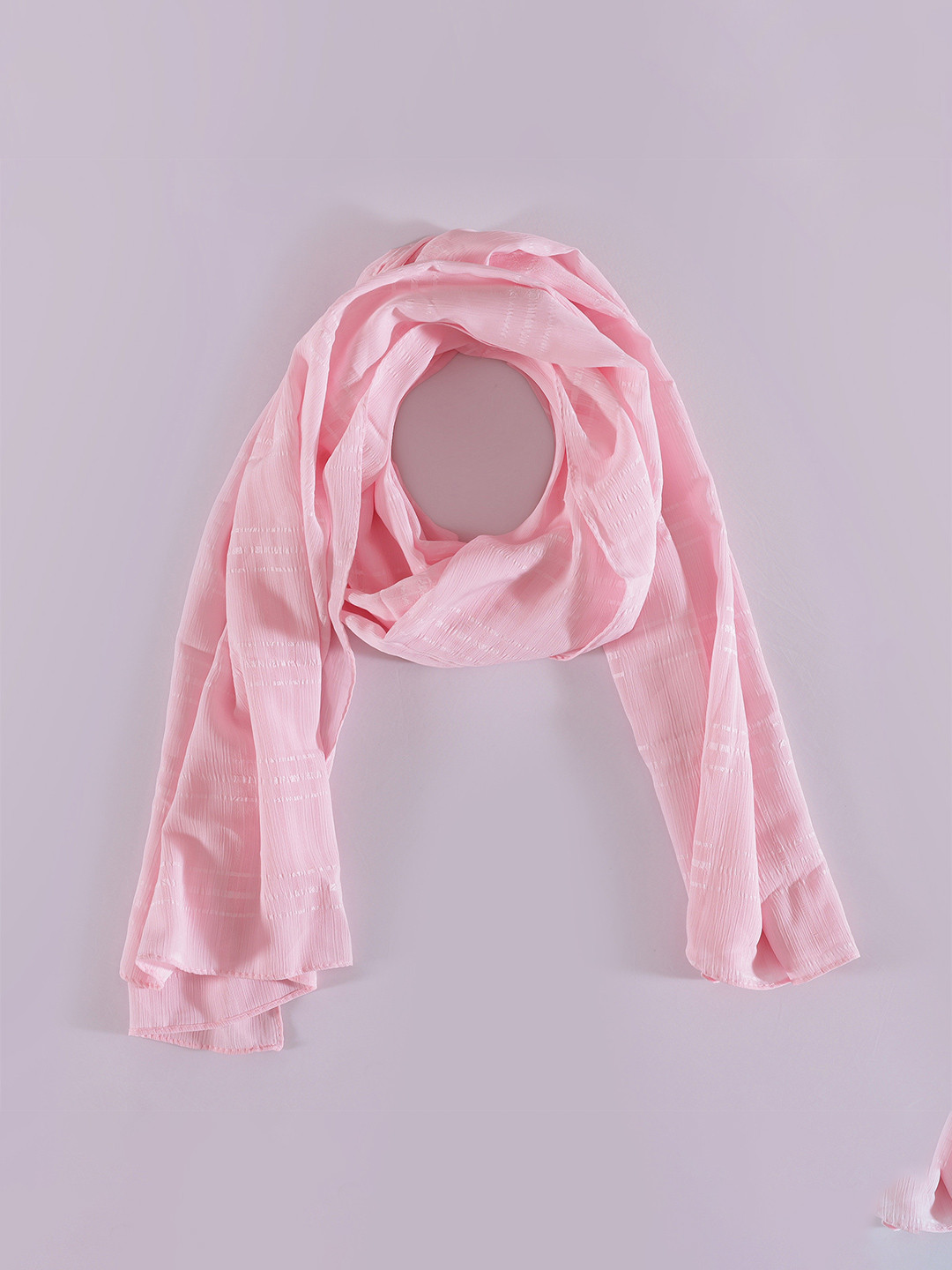 

HANDICRAFT PALACE Women Checked Scarf, Pink