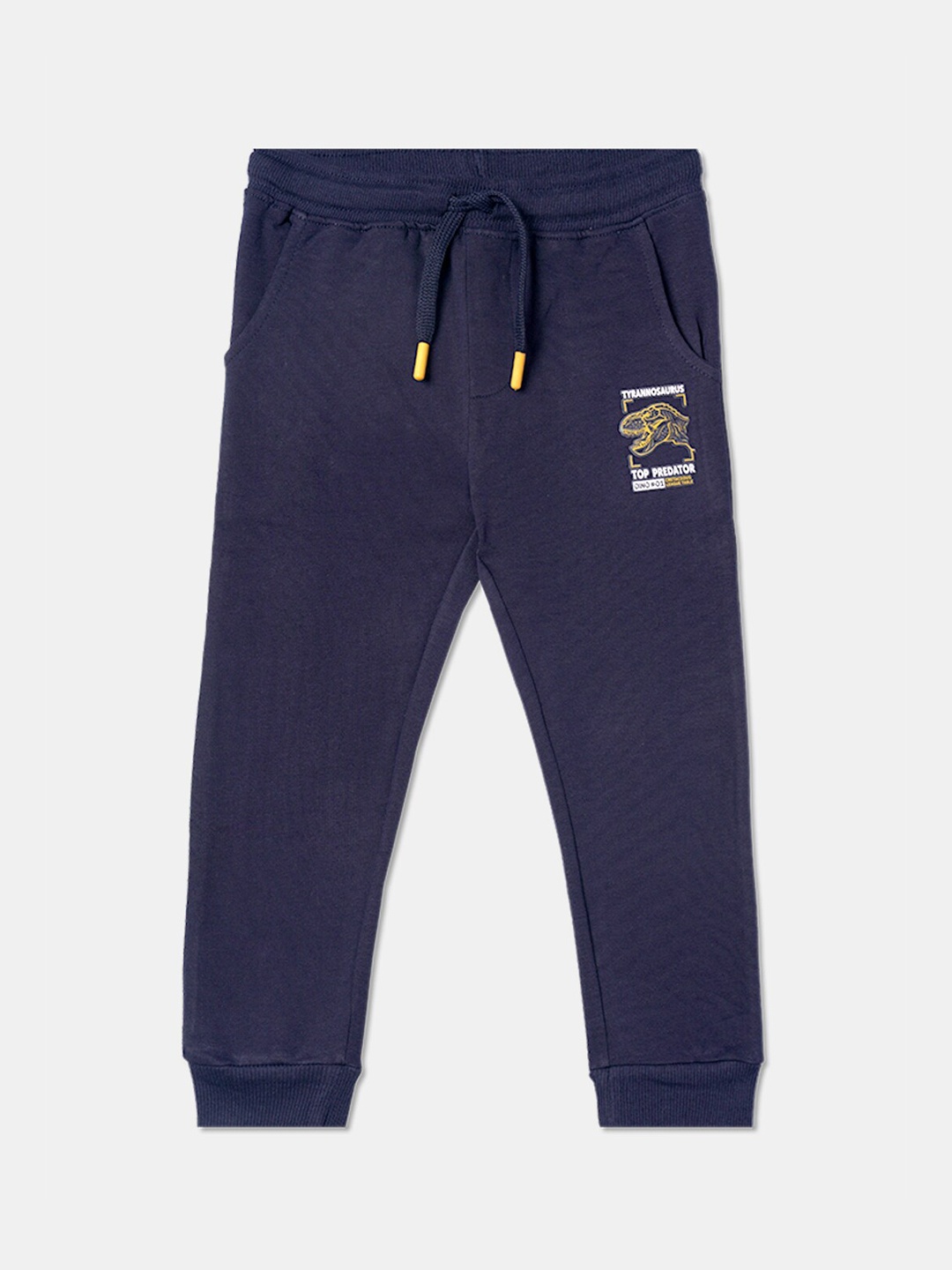 

R&B Boys Printed Cotton Joggers, Blue