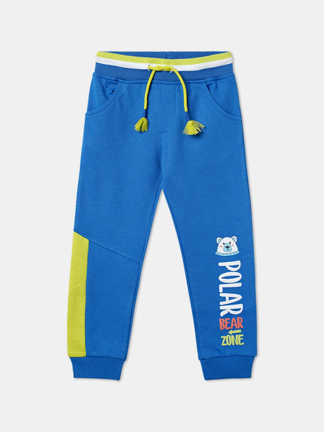 

R&B Boys Printed Cotton Joggers, Blue