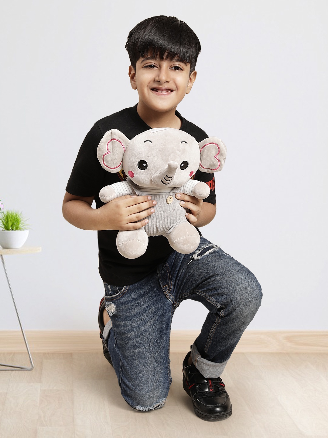

DukieKooky Kids Printed Elephant Soft Toy, Grey