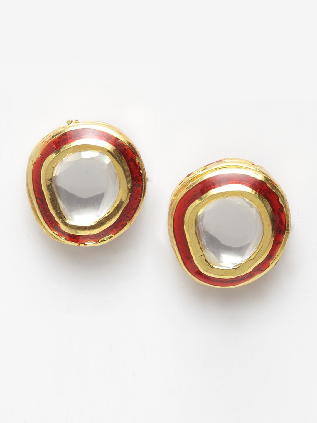 

DUGRISTYLE Women Gold-Plated Classic Studs Earrings, Red