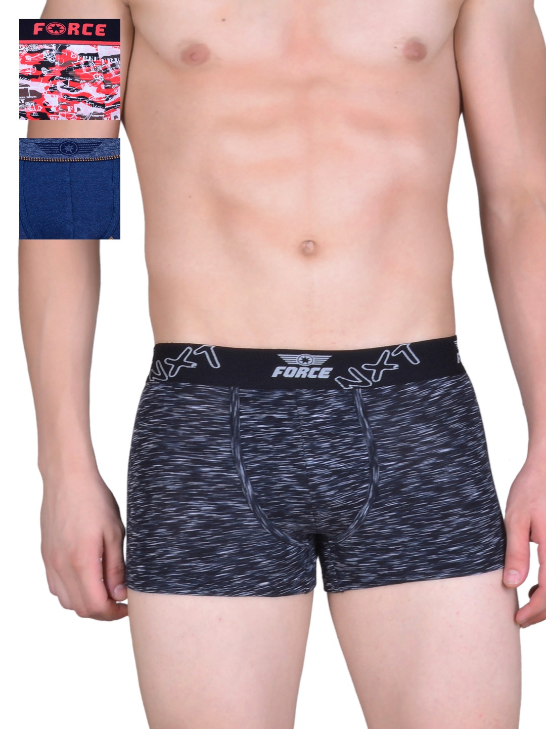 

Force NXT Pack of 3 Printed Assorted Trunks MNFL-21, Red