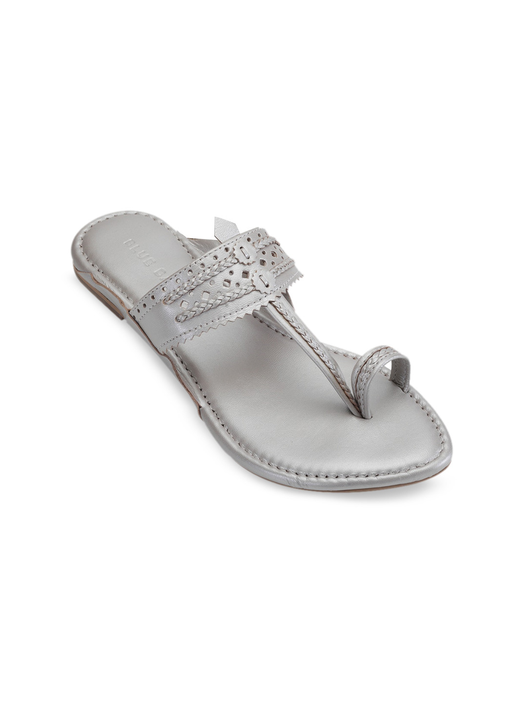 

BLUE BAKSA Women Ethnic One Toe Flats, Silver