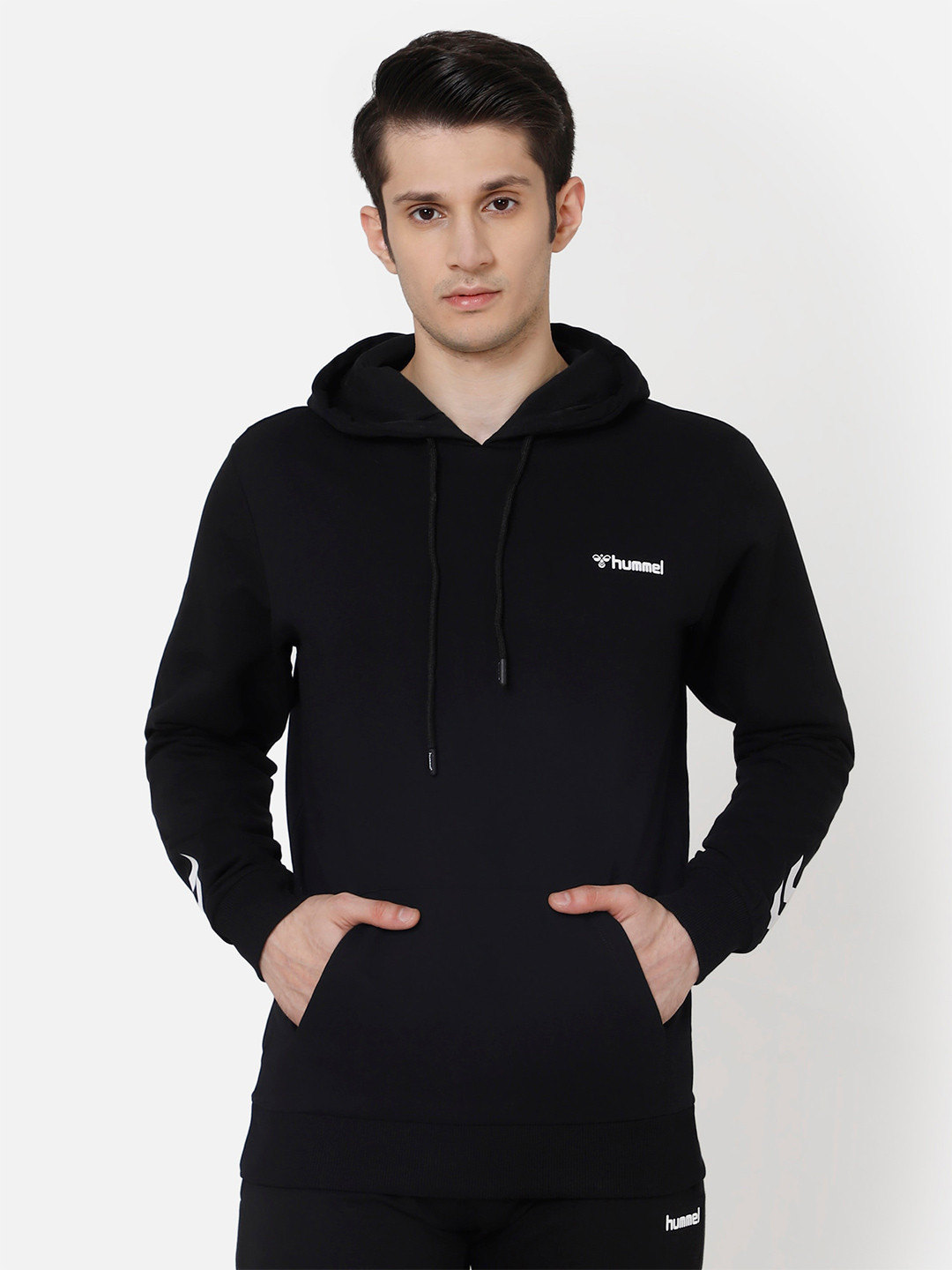 

hummel Men Cotton Hooded Sweatshirt, Black