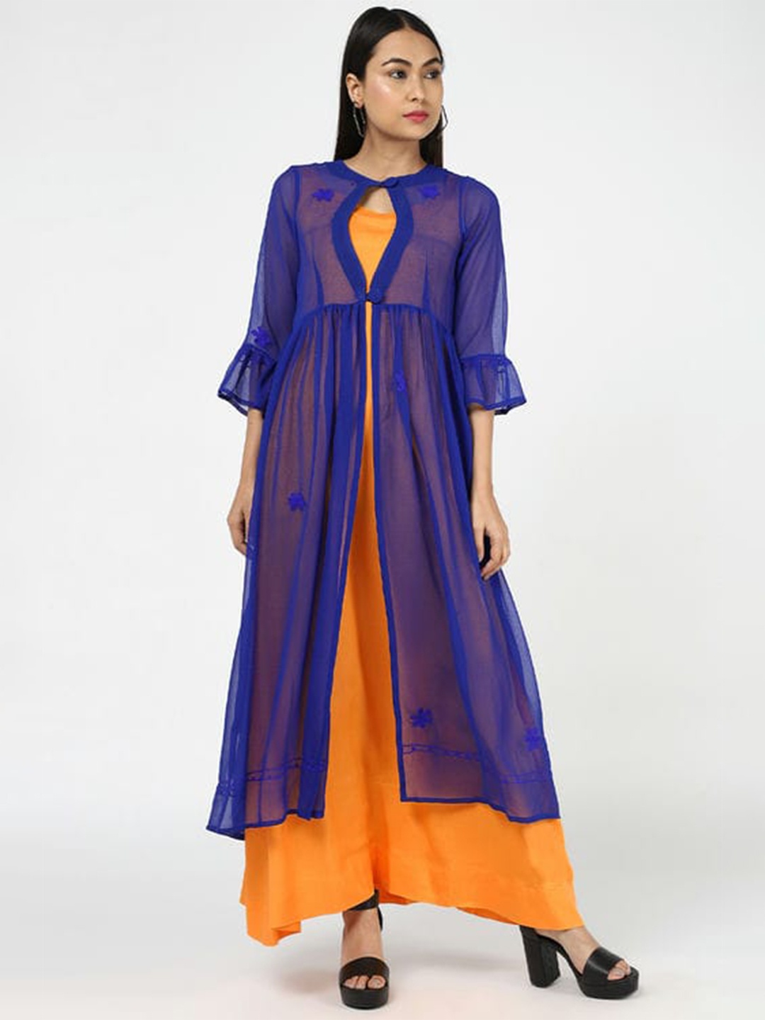 

SHADES Women Longline Shrug, Blue