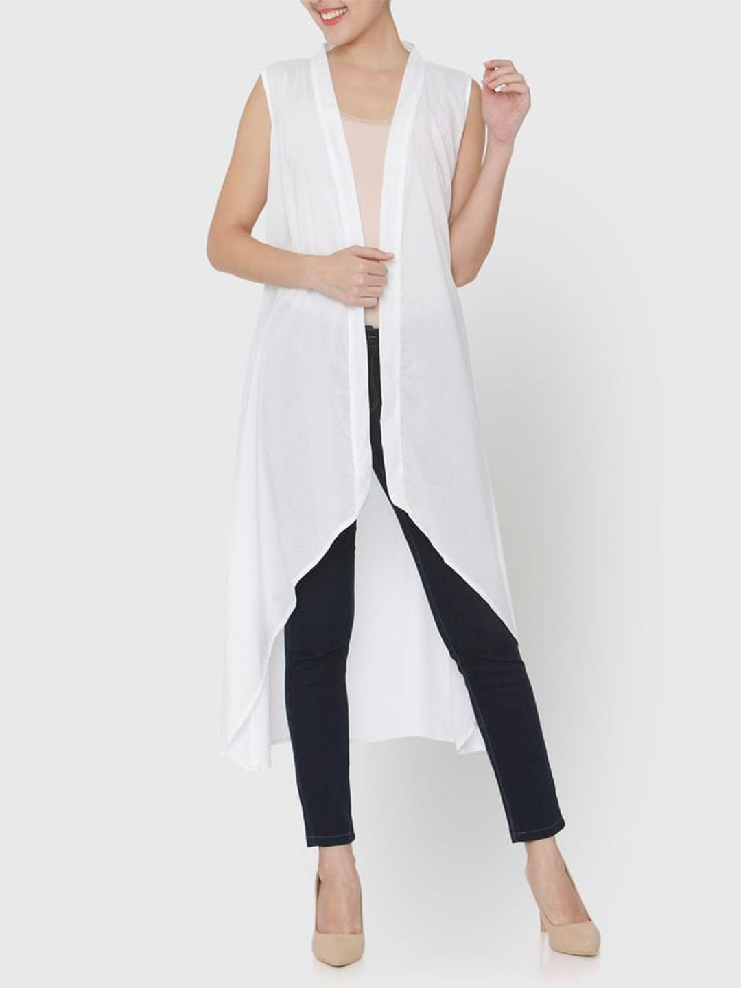 

SHADES Women White Longline Shrug