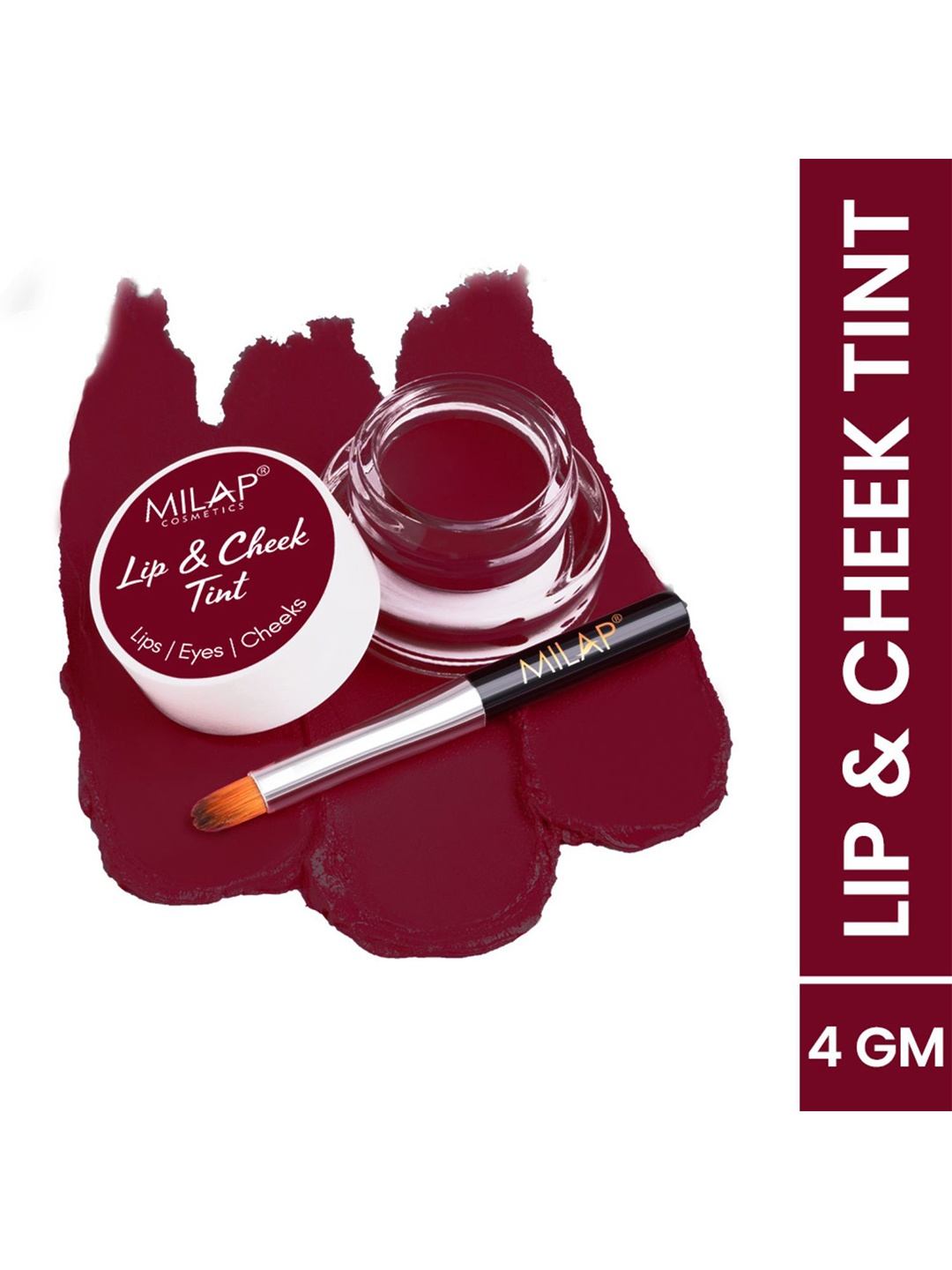 

MILAP Lip & Cheek Tint with Free Applicator With Vitamin E & Jojoba Oil 4 g - Laila, Maroon