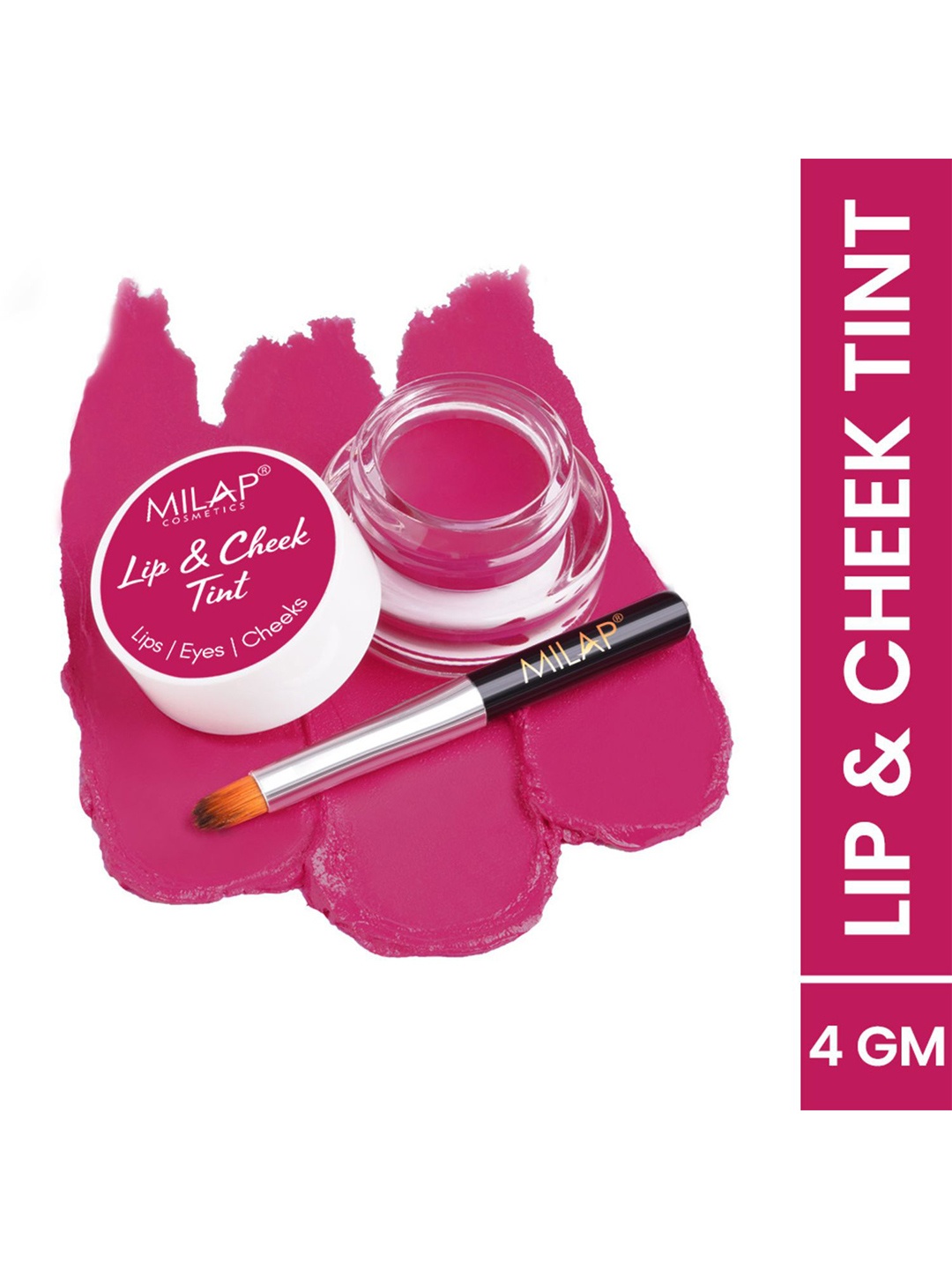 

MILAP Lip & Cheek Tint with Free Applicator With Vitamin E & Jojoba Oil 4 g - Gangubai, Pink