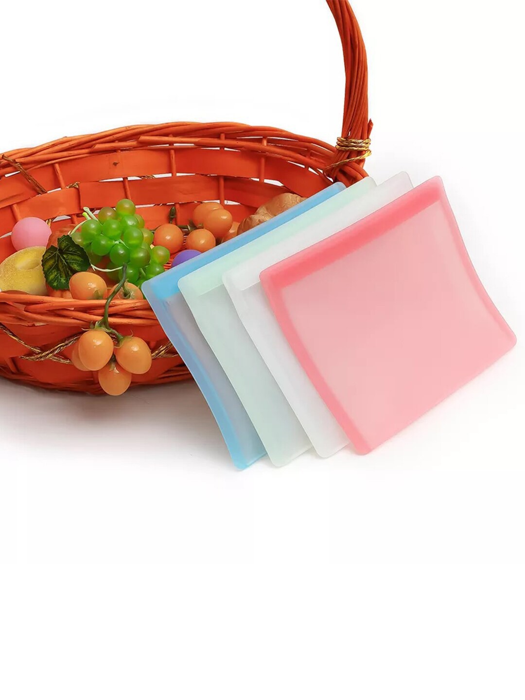 

MARKET99 Blue Reusable Silicone Food Bags For Preservation
