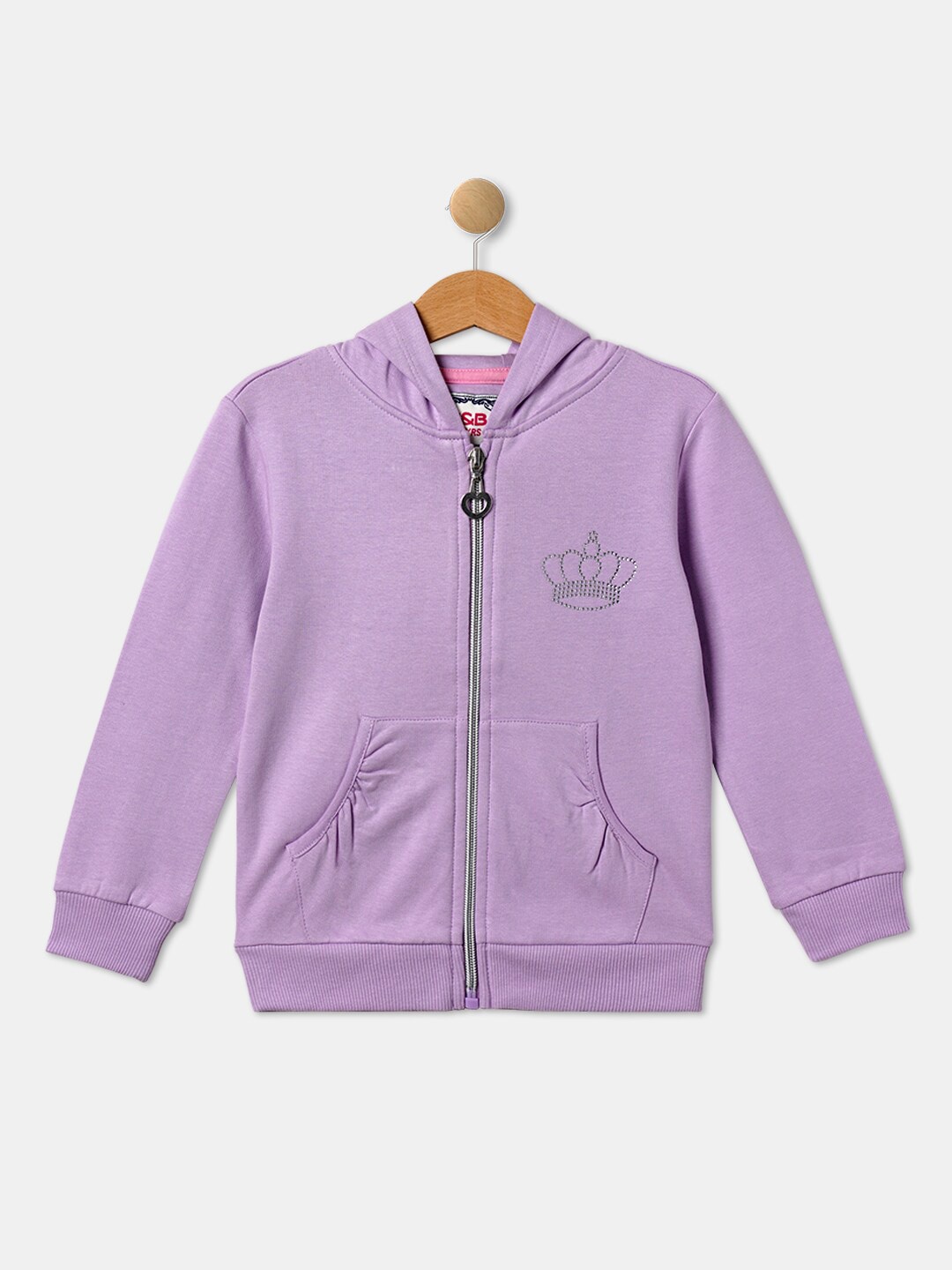 

R&B Girls Hooded Cotton Sweatshirt, Purple