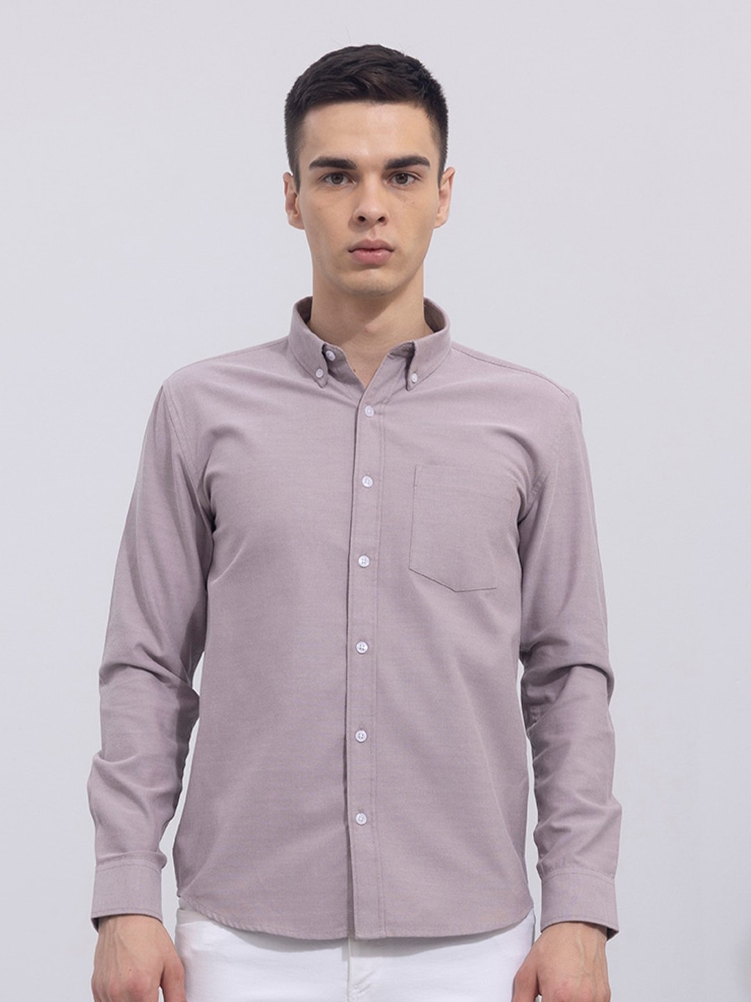 

Snitch Men Slim Fit Casual Shirt, Brown