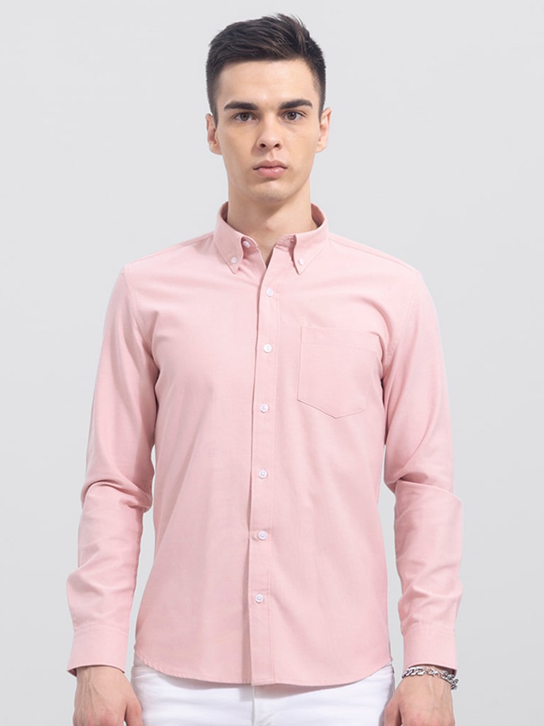 

Snitch Men Slim Fit Casual Shirt, Pink