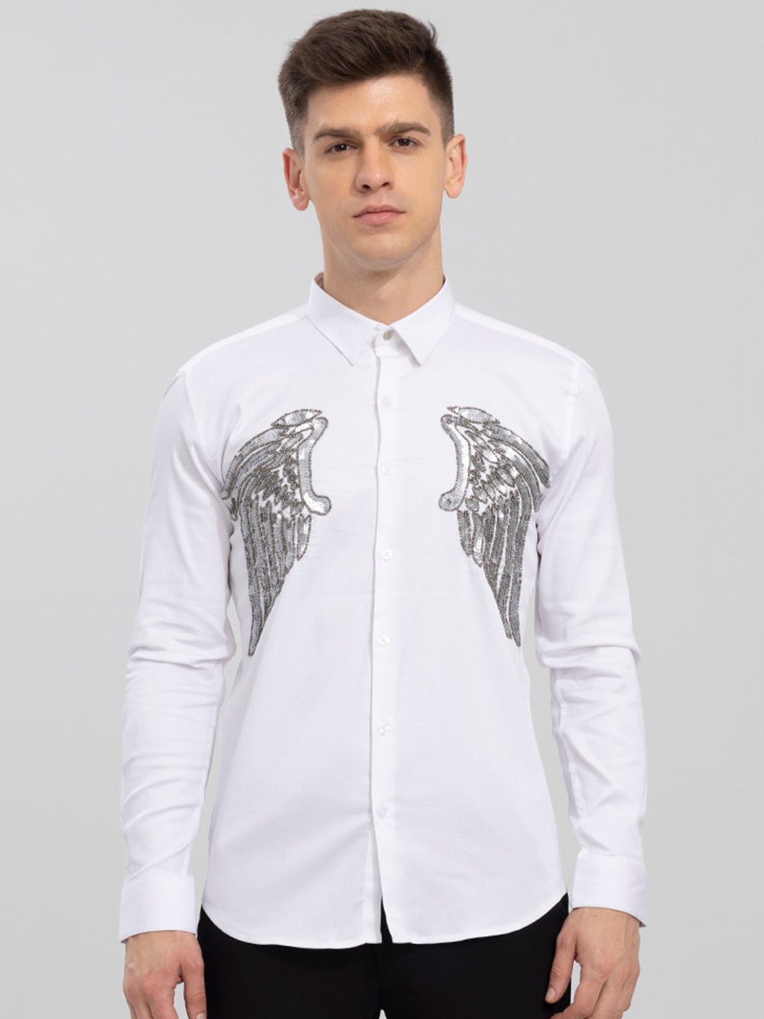 

Snitch Men Slim Fit Casual Shirt, White