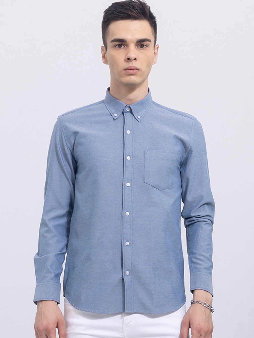 

Snitch Men Slim Fit Casual Shirt, Blue
