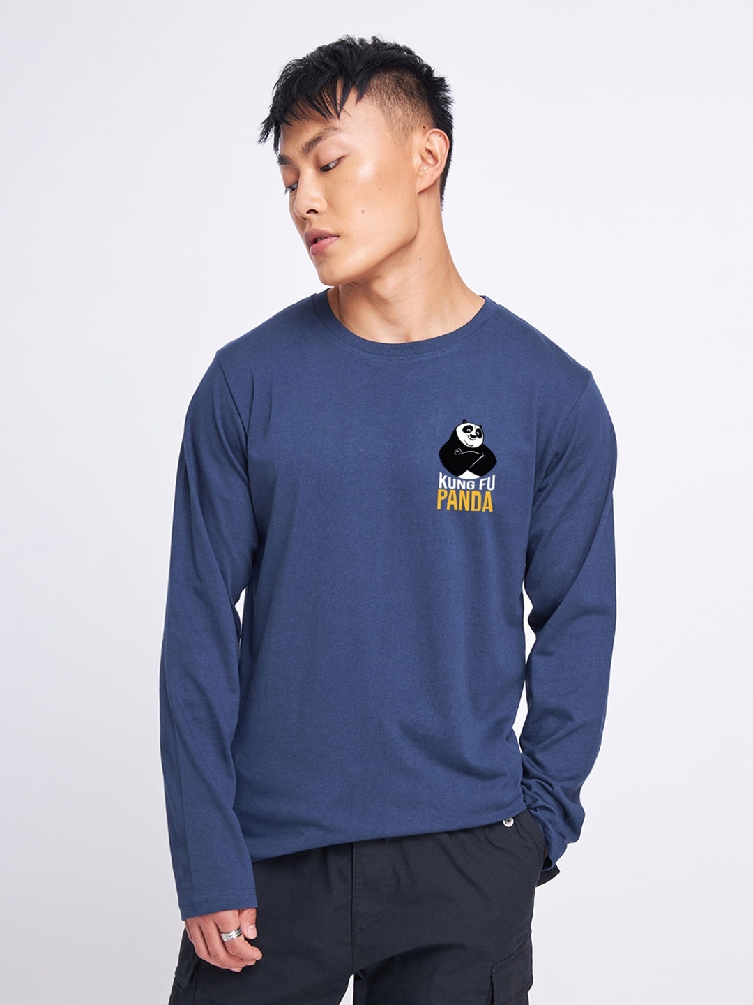 

Bewakoof Men Printed Pure Cotton T-shirt, Blue