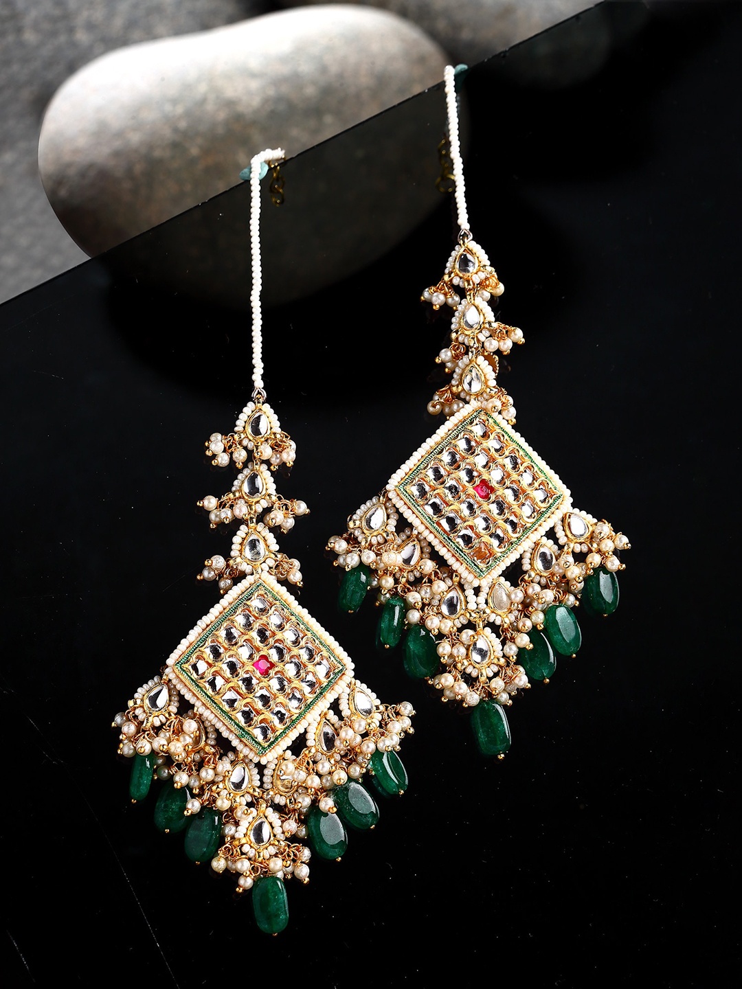 

DUGRISTYLE Gold-Plated Classic Drop Earrings, Green