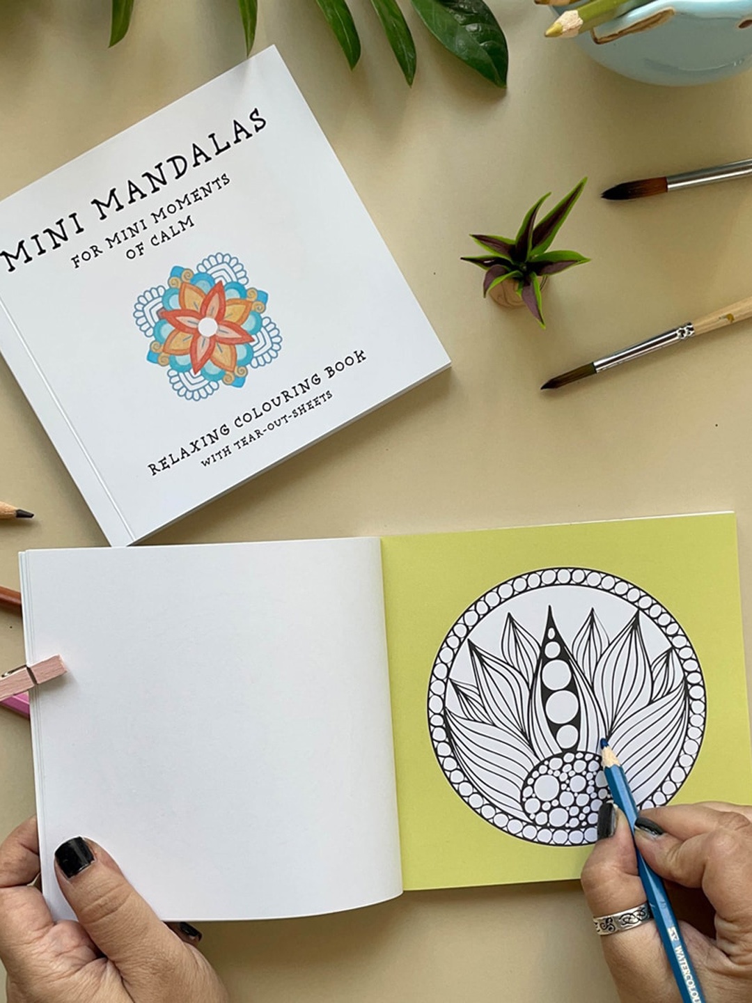 

happywagon Printed Mini Mandalas Coloring Book, Blue