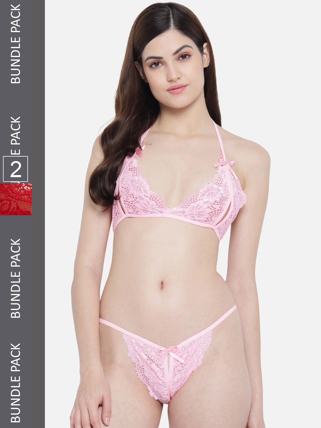 

SECRETS BY ZEROKAATA Women Pack Of 2 Assorted Lace Lingerie Set