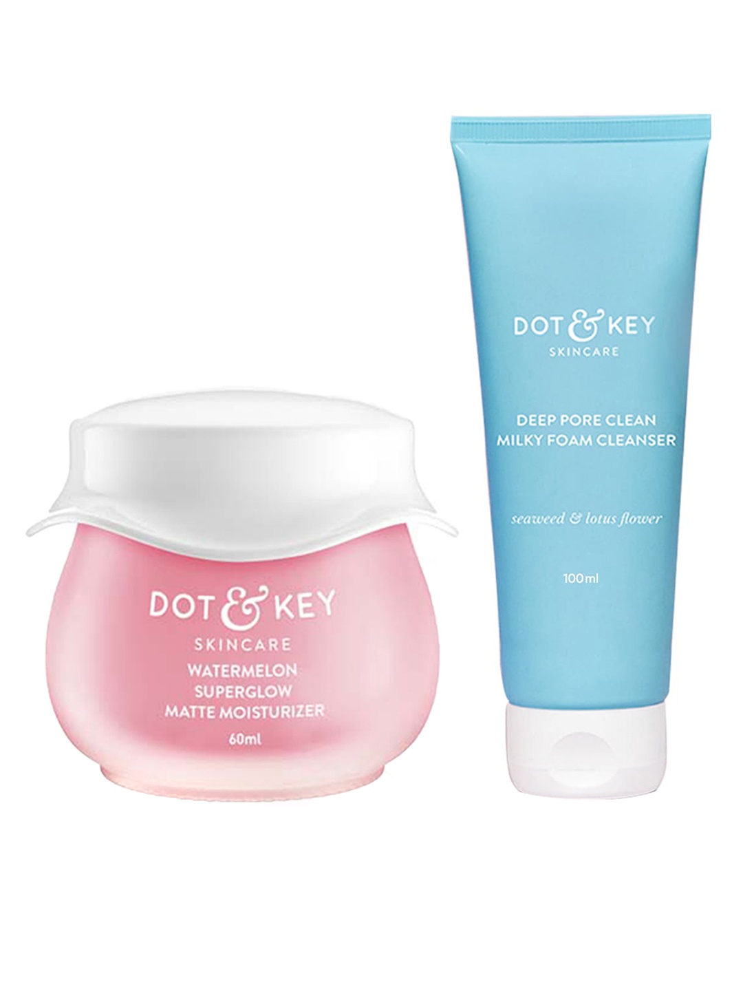 

DOT & KEY Set Of Deep Pore Clean Foam Face Wash 100 ml & Watermelon Matte Moisturizer 60ml, Pink