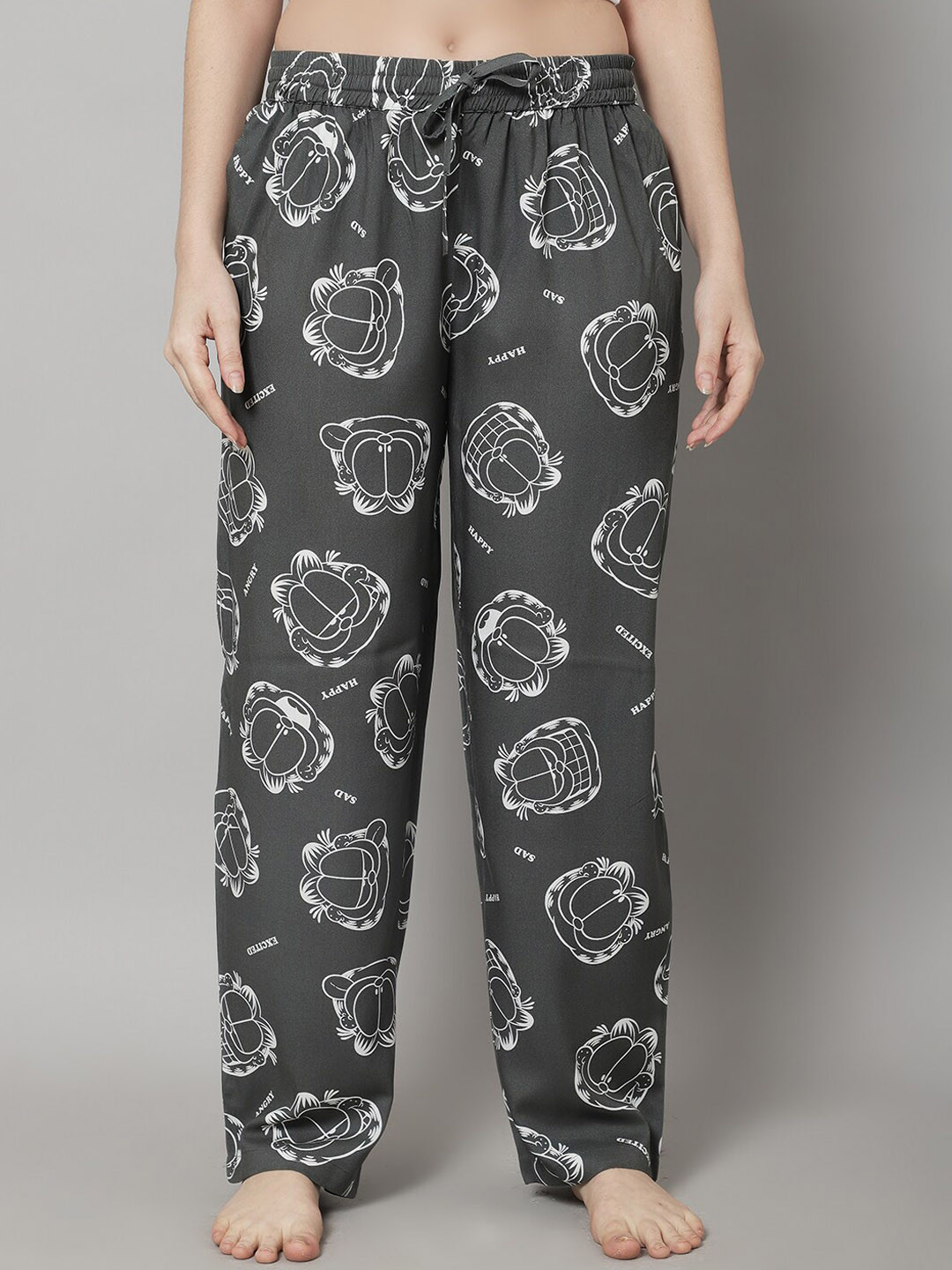 

Shararat Women Printed Lounge Pants, Grey