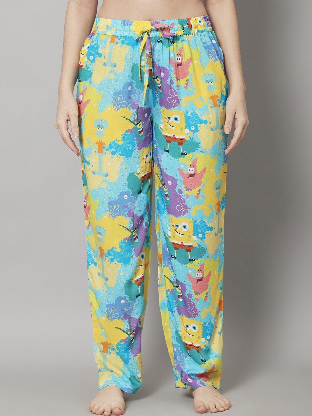 

Shararat Women F Is For Friends Spongebob Lounge Pants, Blue