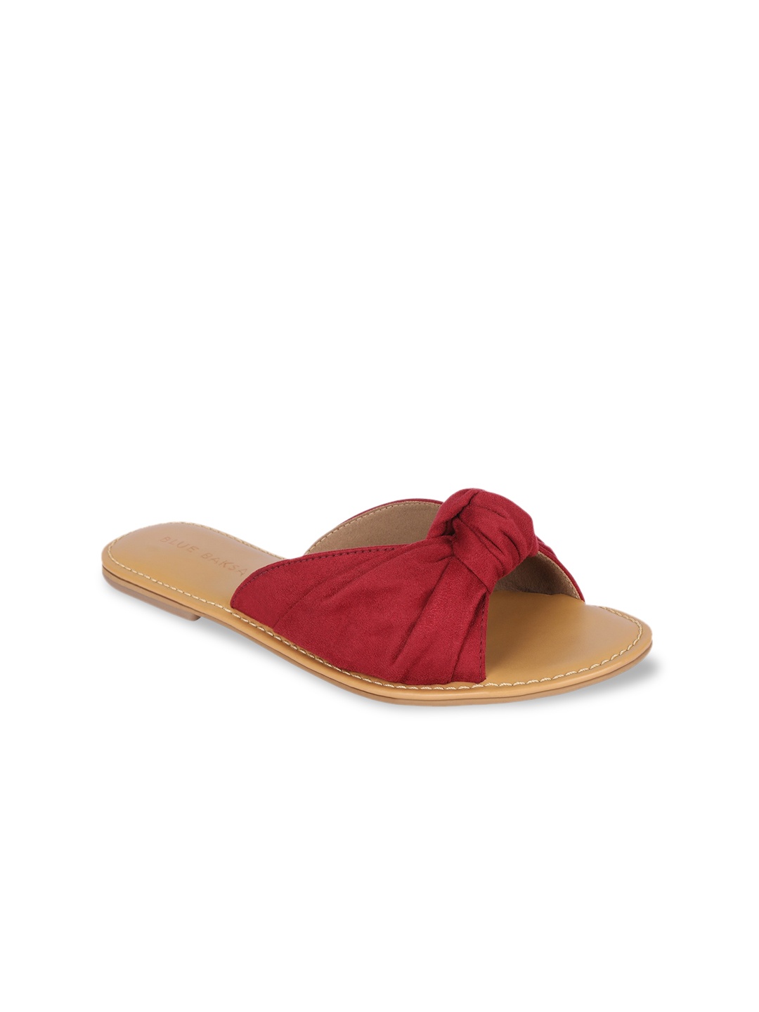 

BLUE BAKSA Women Open Toe Flats, Maroon